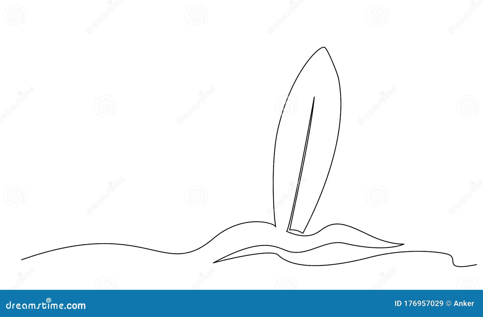 Long Surfboard Standing Up in Sand of Beach Stock Vector Illustration of outdoor, active