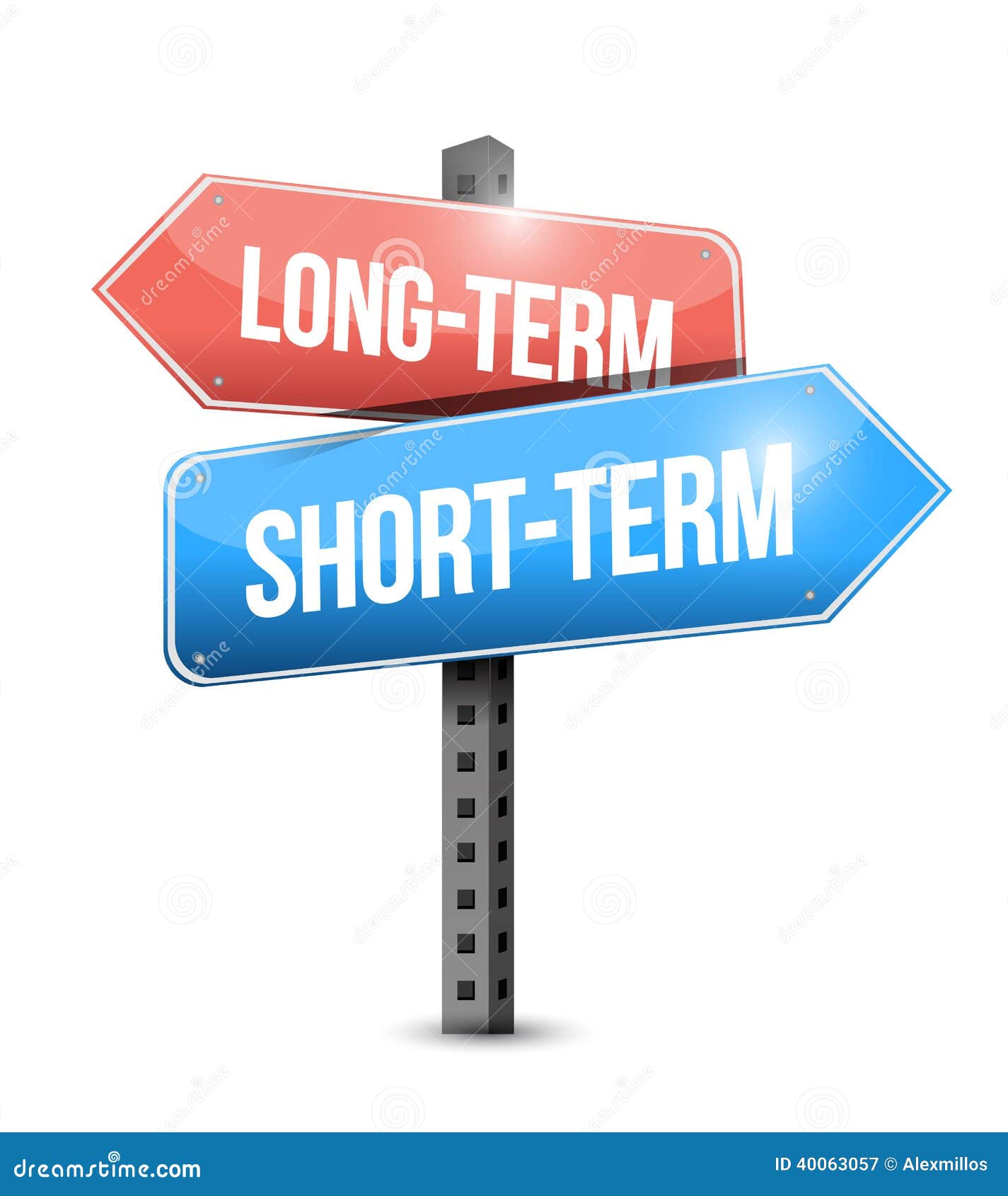 long-term, short-term road sign 