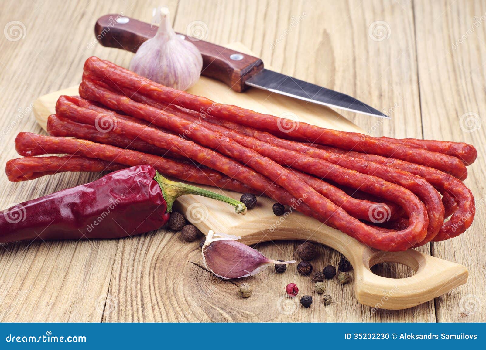 Long thin dry sausage stock photo. Image of background 35202230