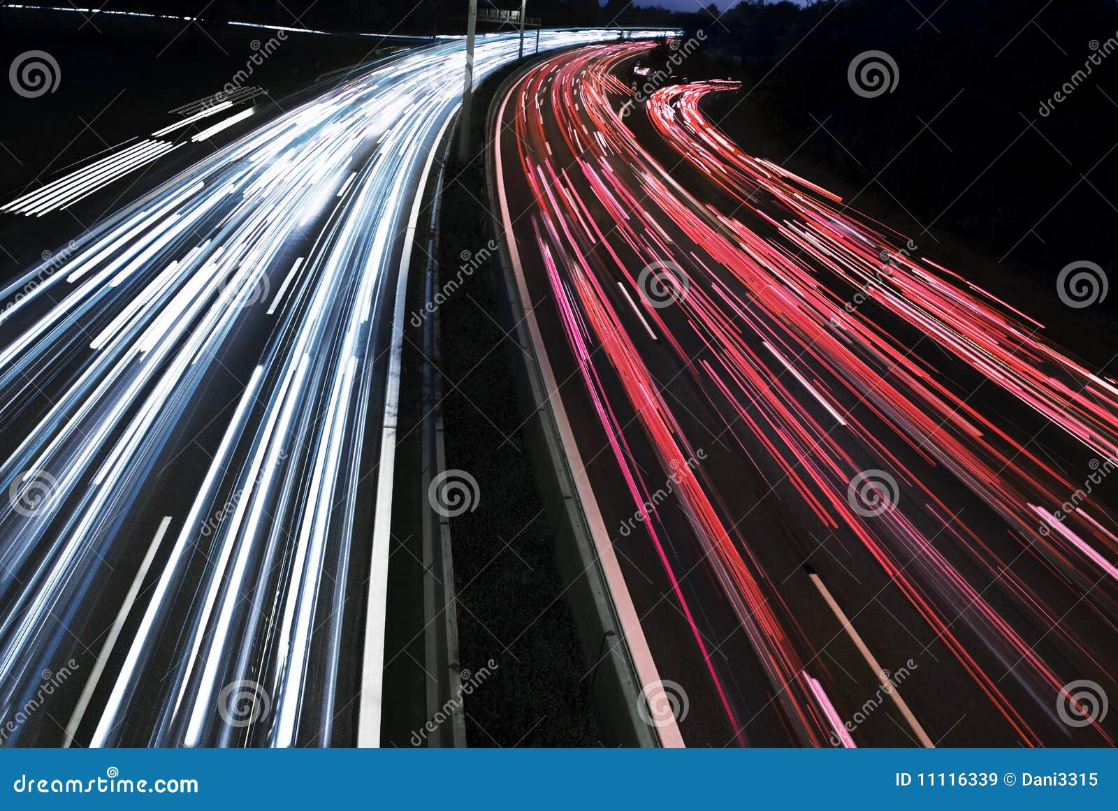 Long Time Exposure of Traffic Car Lights Stock Image Image of