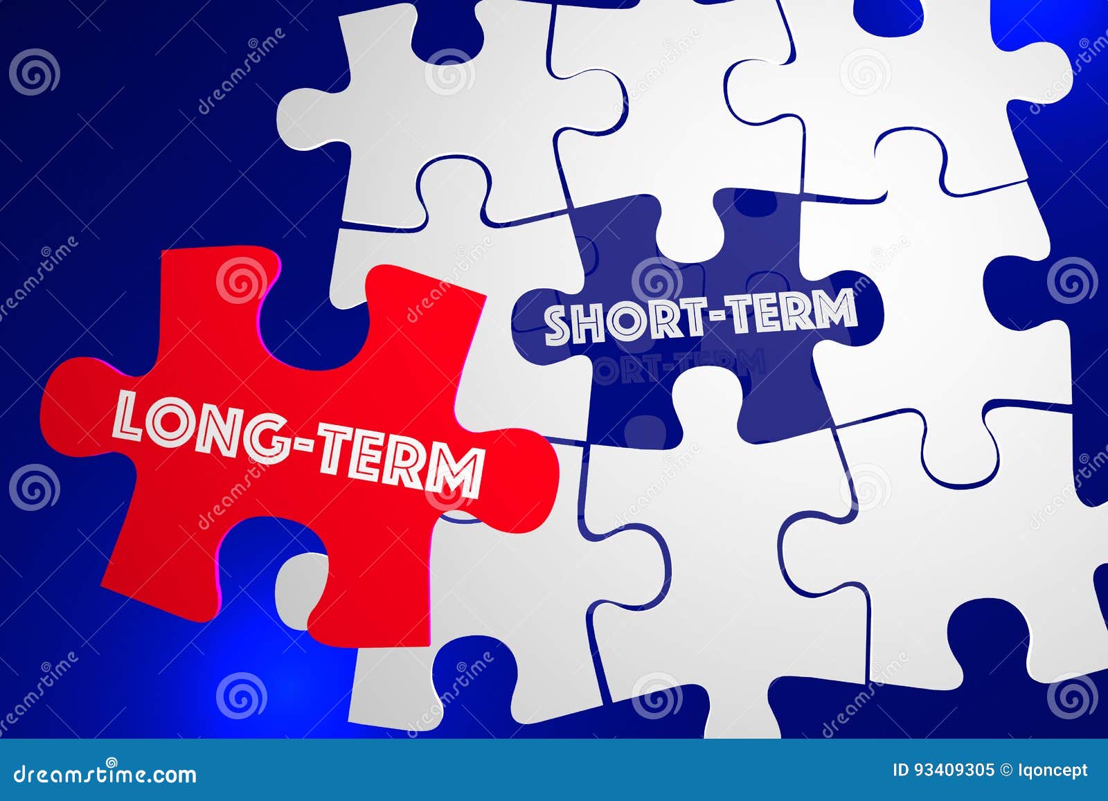 long vs short term better best solution puzzle piece 3d 