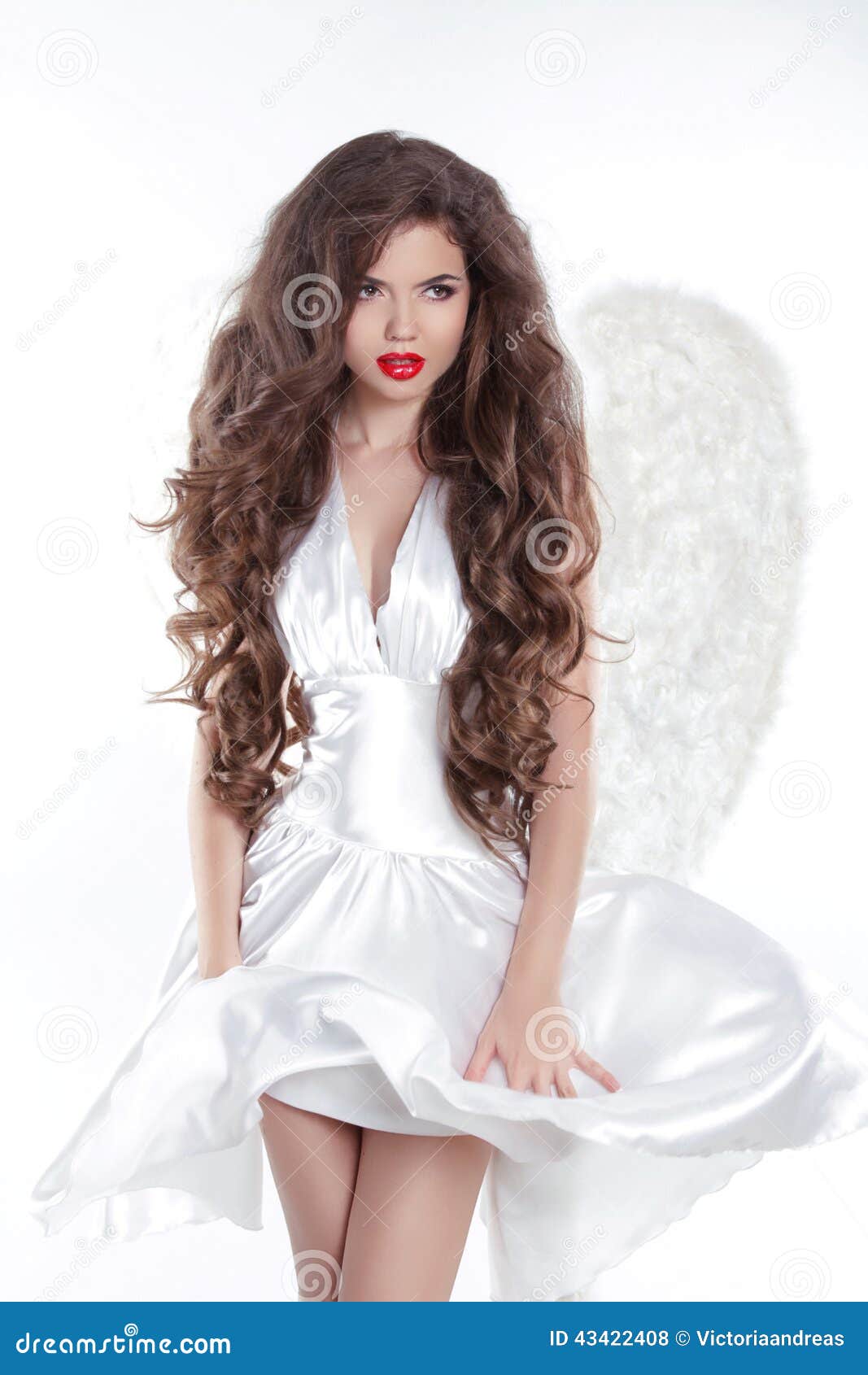 Long Wavy Hair. Model Angel Girl in Blowing Dress with White Win Stock Photo - Image of blowing, eyes: 43422408 Long Wavy Hair. Model Angel Girl in Blowing Dress with White Win Stock Photo - Image of blowing, eyes: 43422408