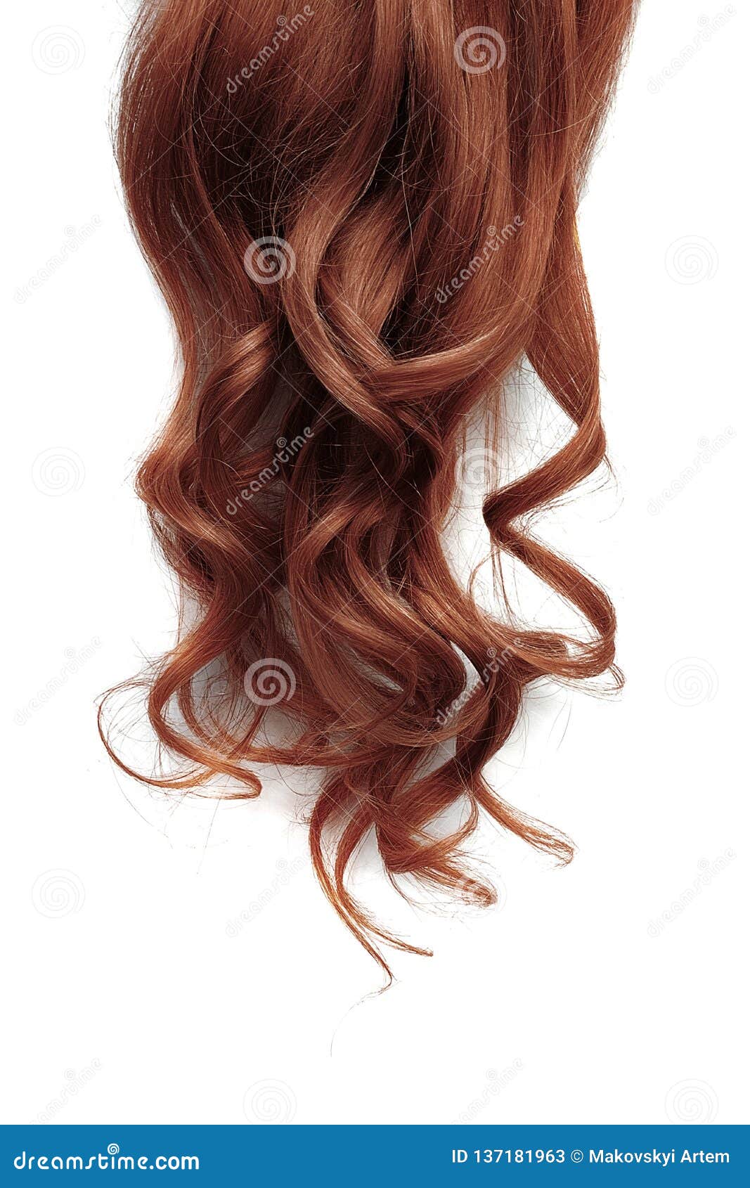 Long Wavy Henna Hair Isolated on White Background Stock Image - Image of  lock, clipart: 137181963