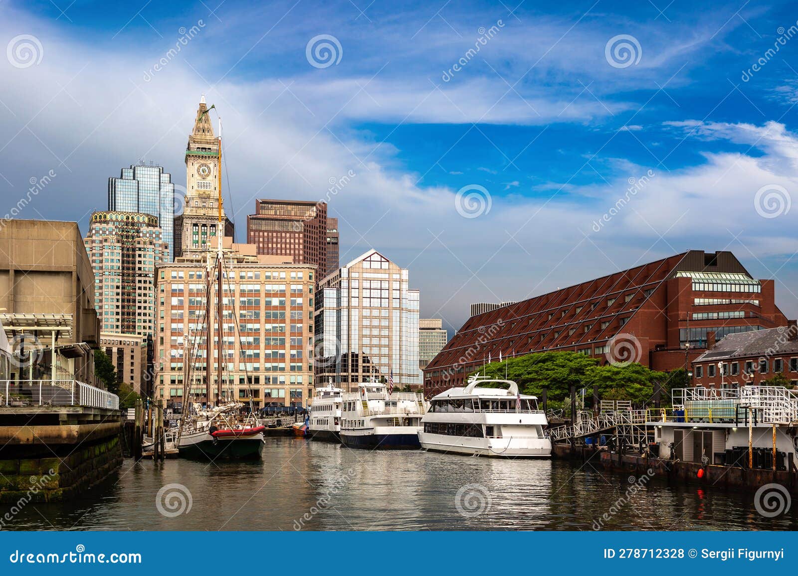 long wharf, custom house tower, boston