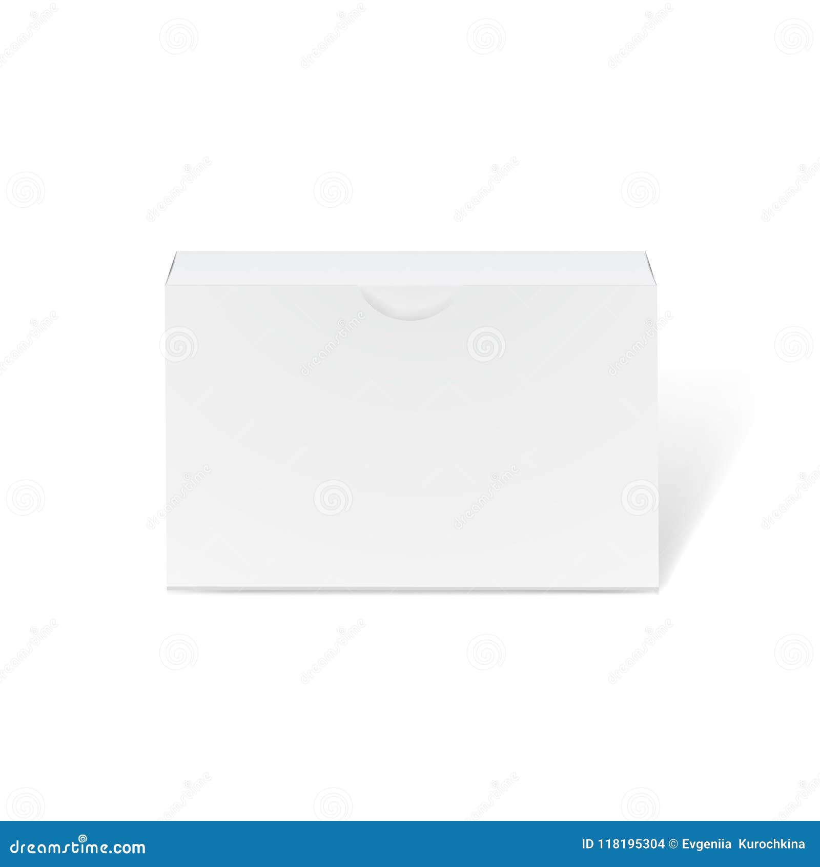 Download Long White Cardboard Box Mockup - Front View. Realistic ...