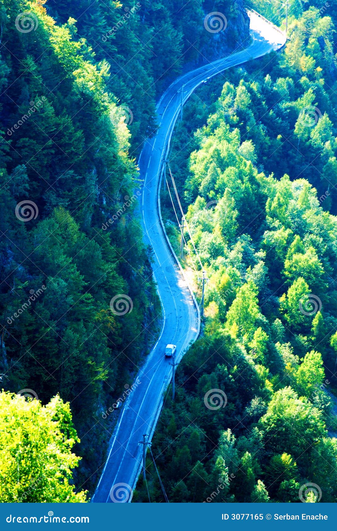 Long winding mountain road stock image. Image of sunny 3077165