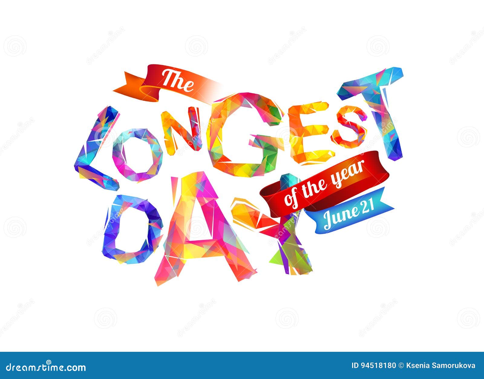 The Longest Day June 21 Stock Vector Illustration Of Solstice 94518180