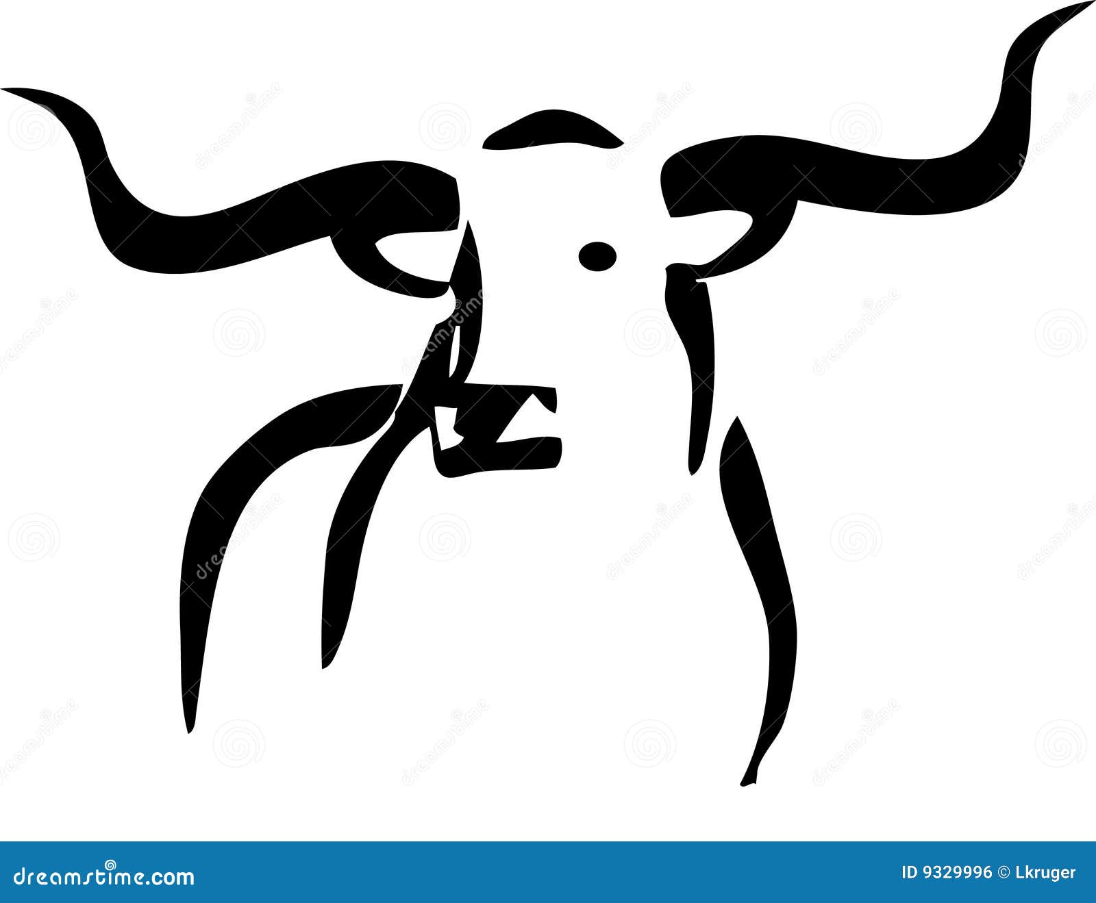 Longhorn standing in grass stock vector. Illustration of horn - 9329996