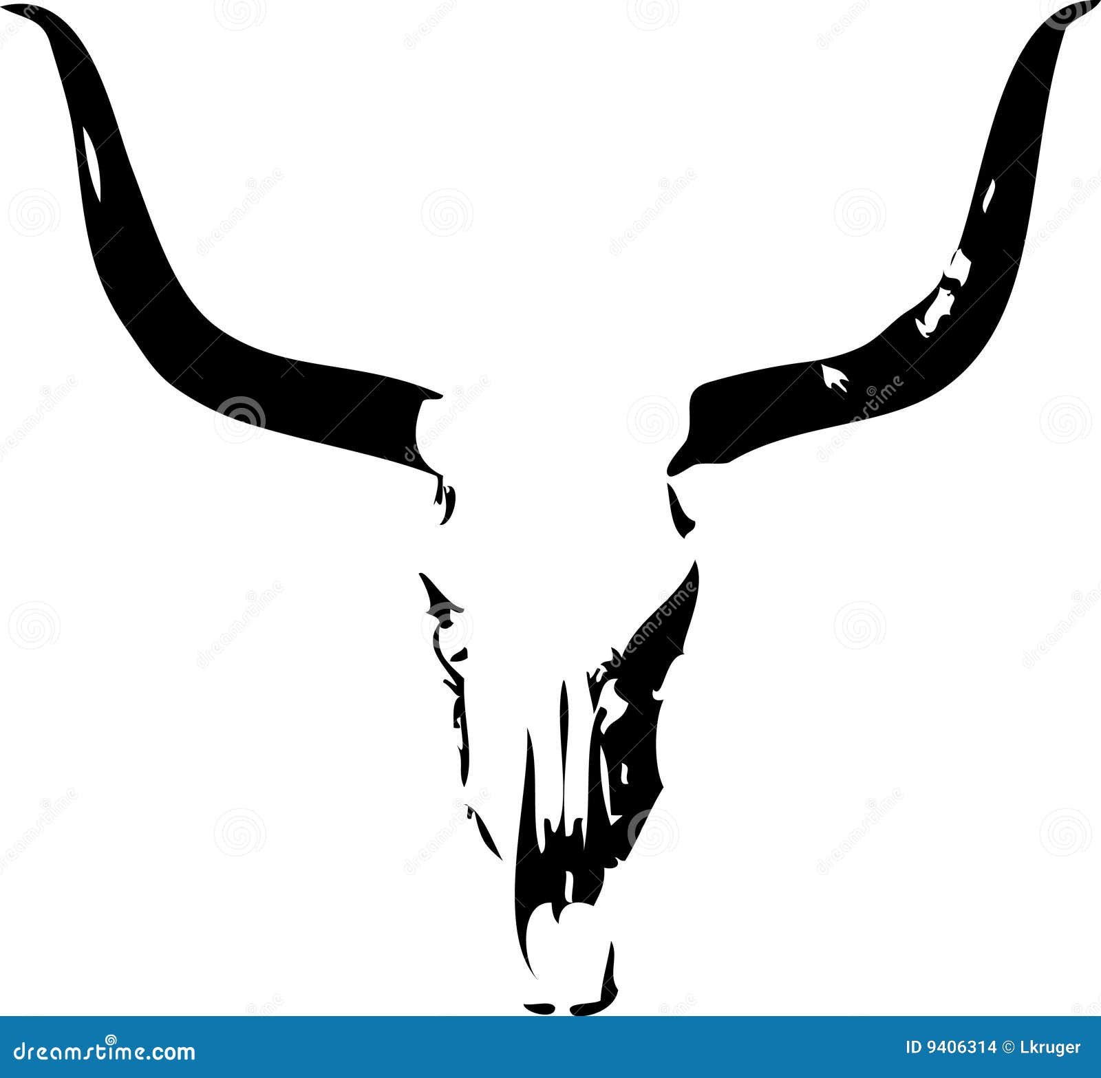Longhorn steer skull stock vector. Image of animal, bull - 9406314