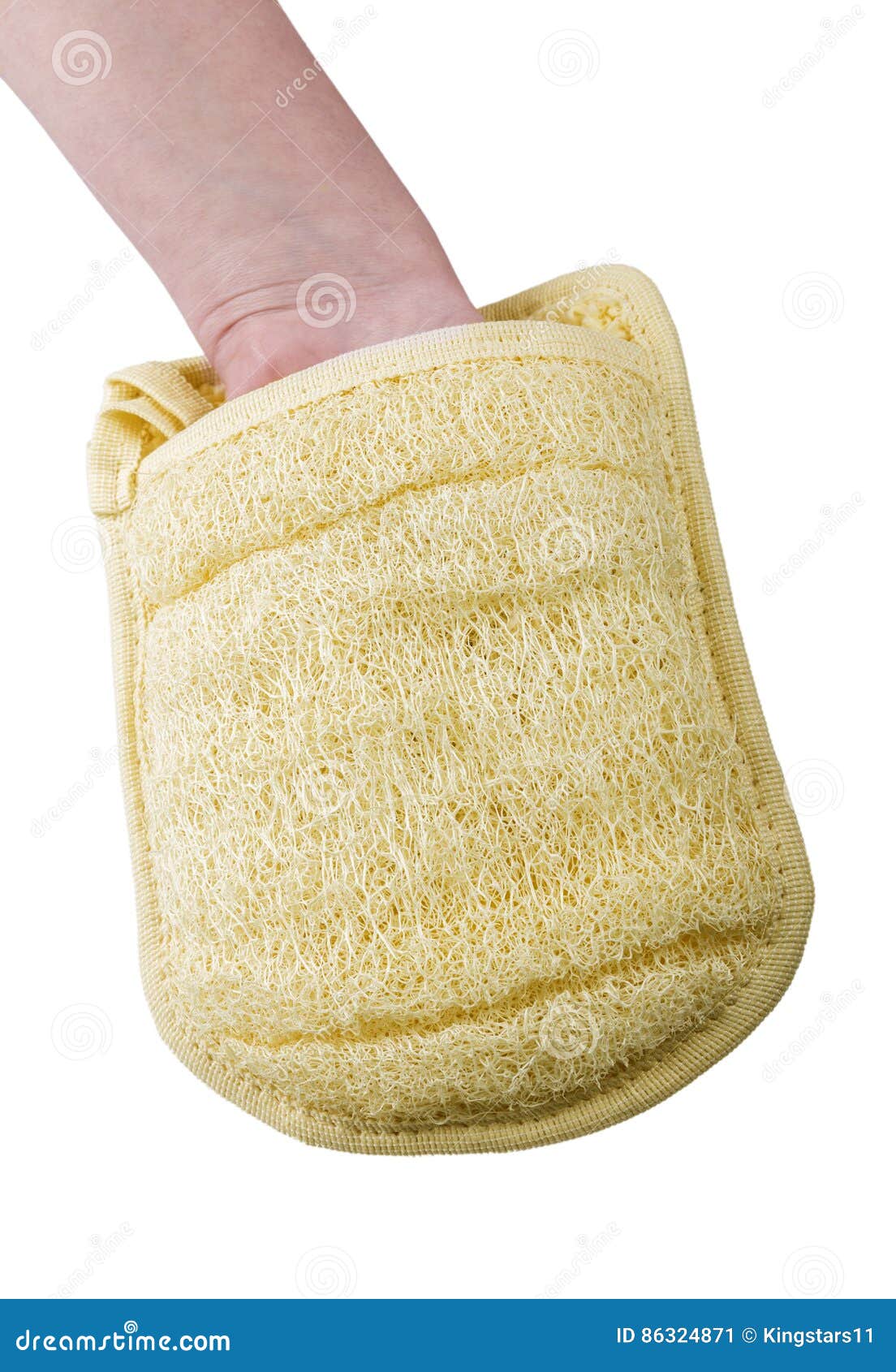 Loofah with Woman Hand Isolated on White Background. Stock Image Image of body, beauty 86324871