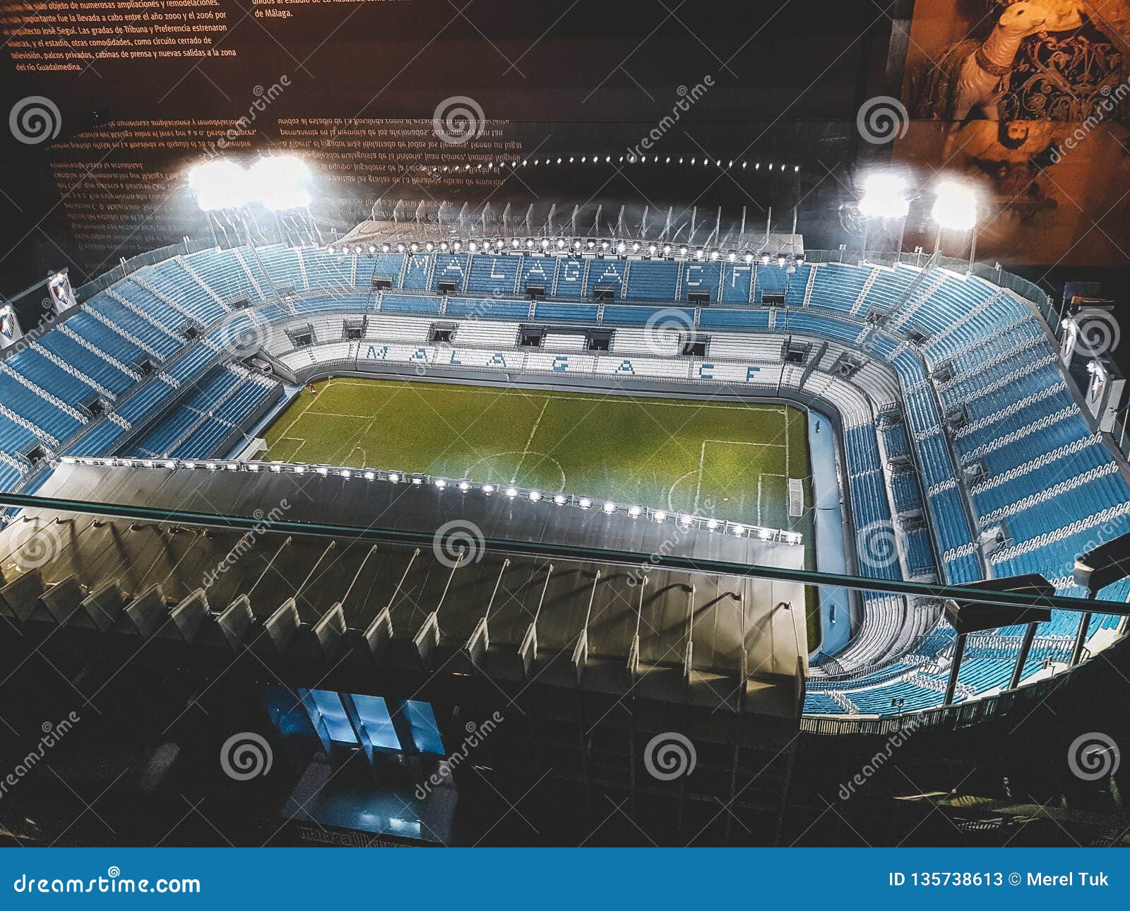 A Look Inside the Football Stadium of Malaga Editorial Stock Photo