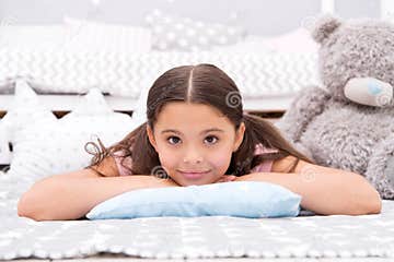 Look of Perfection. Little Girl with Cute Look. Beauty Look of Skincare
