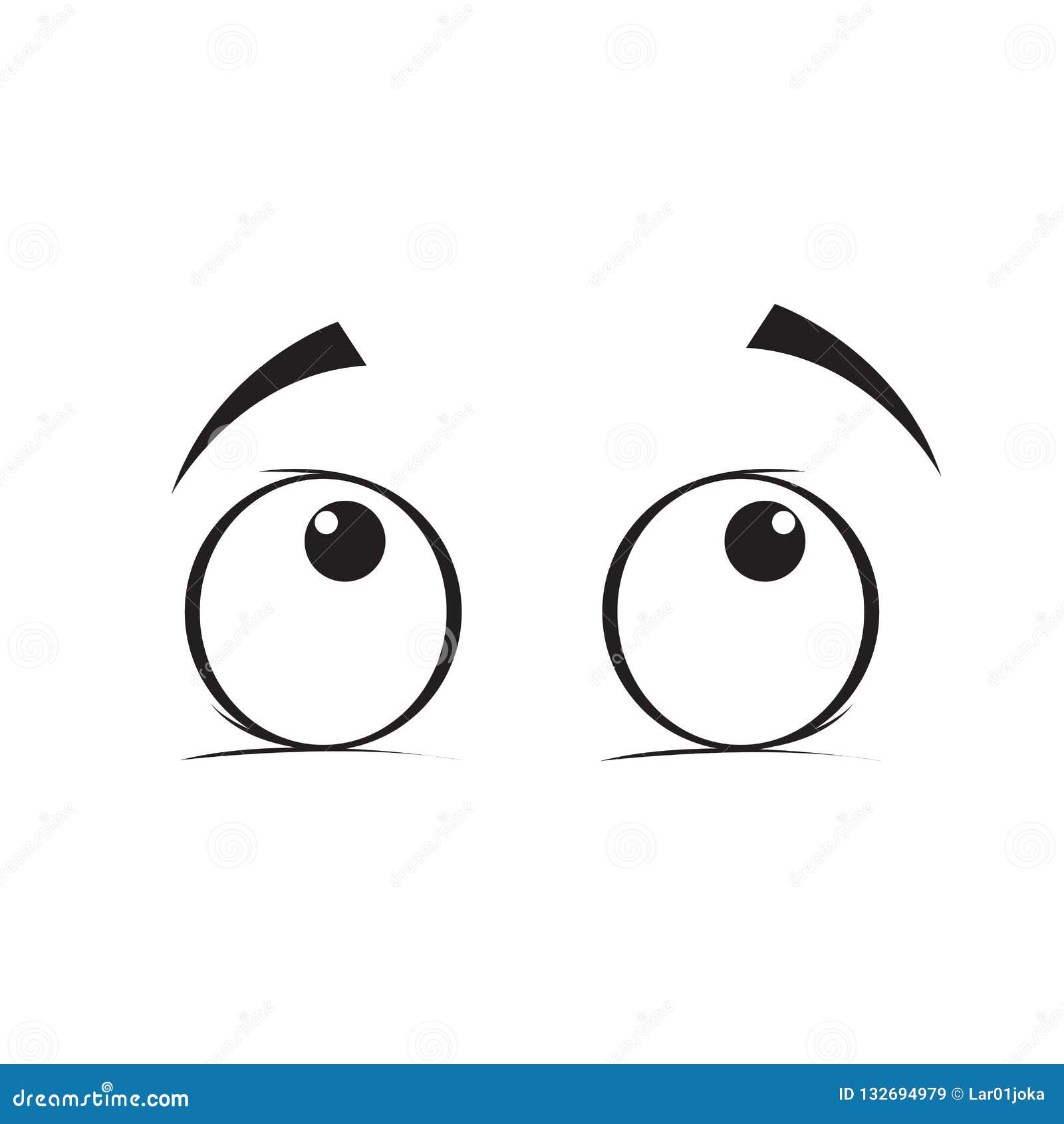 Look up eyes cartoon stock vector. Illustration of vector 132694979