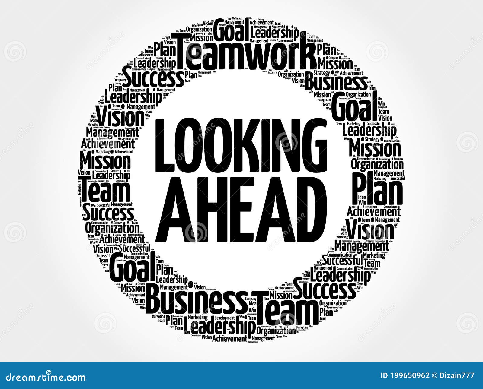 Looking Ahead Word Cloud Collage Stock Illustration Illustration of