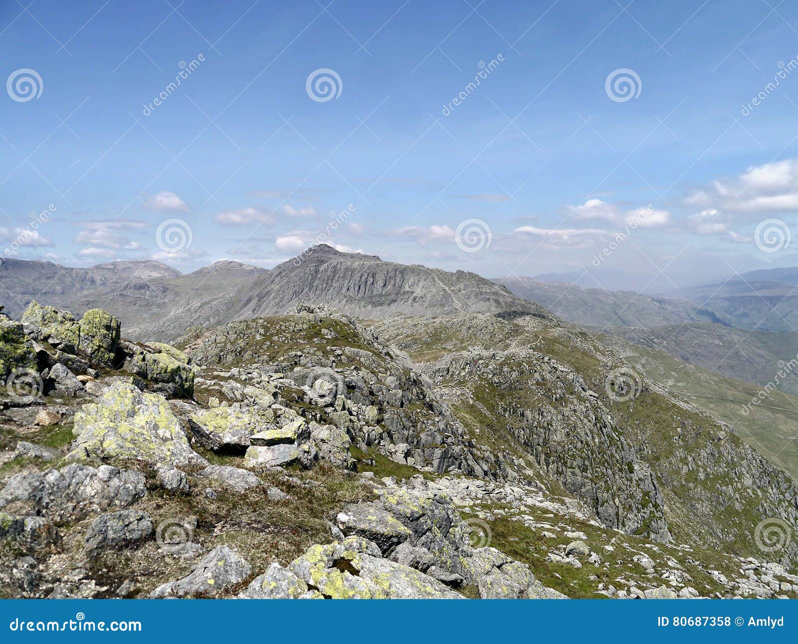 looking along crinkle crags to bowfell
