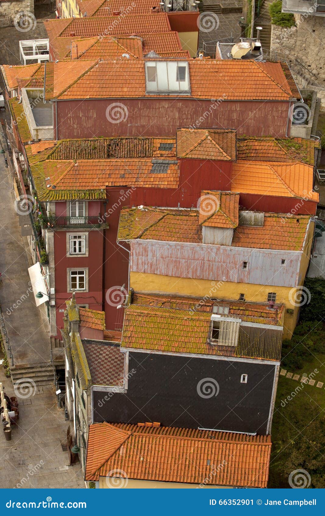 Looking Down On Clay Tile Roofs. Stock Image - Image of ...