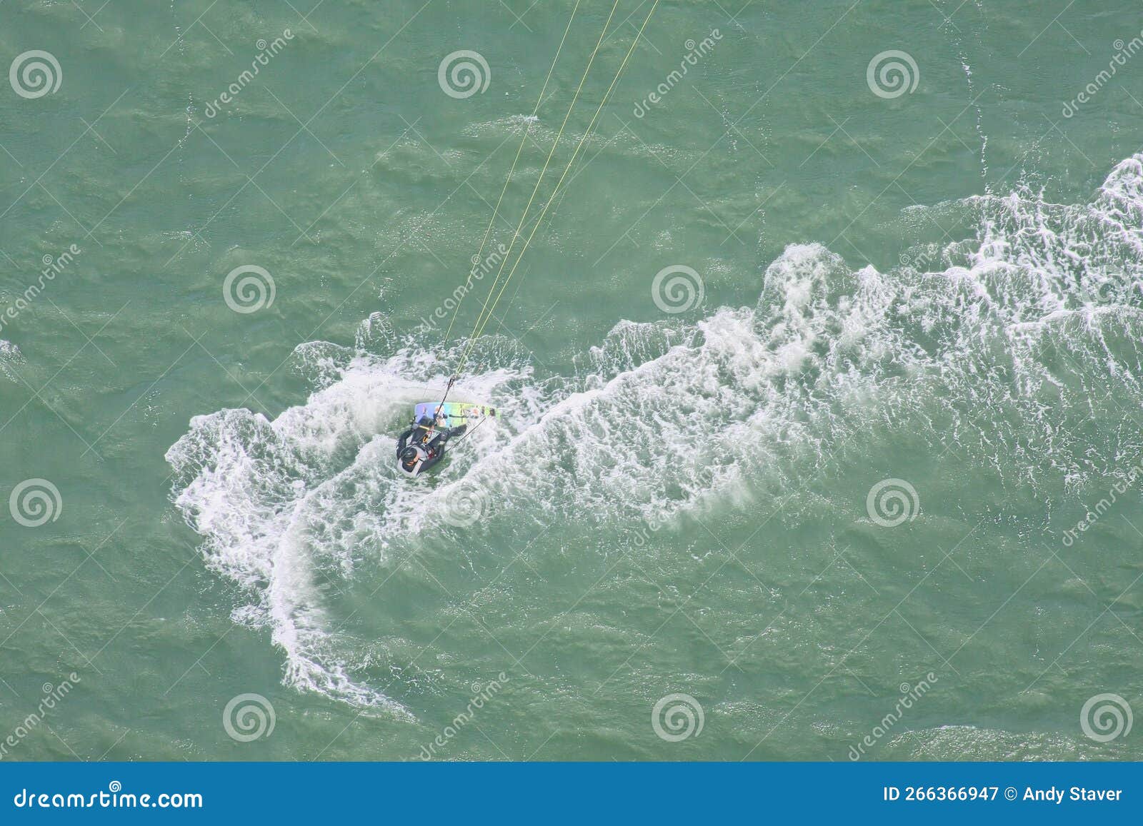 top view of windsailing in the bay