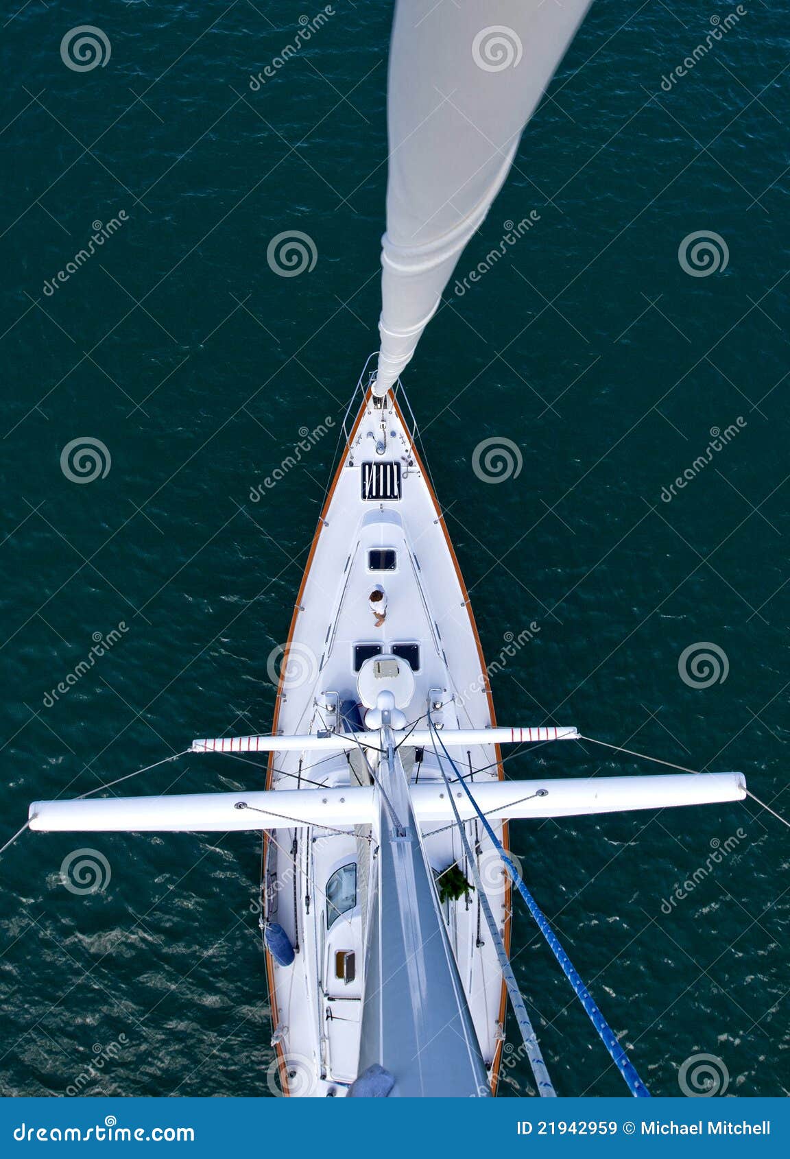 Looking Down The Mast Of A Tall Modern Sailboat Stock ...