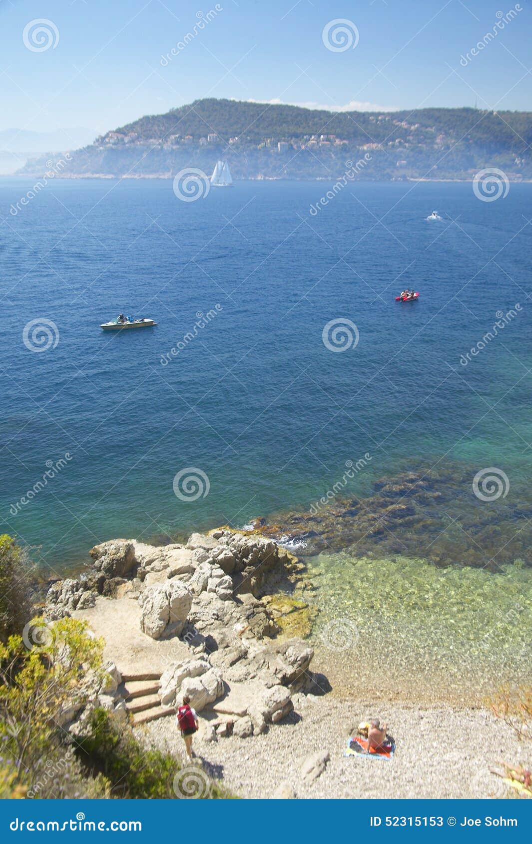 Looking Down On The Mediteranean Near Villefranche Sur Mer, French