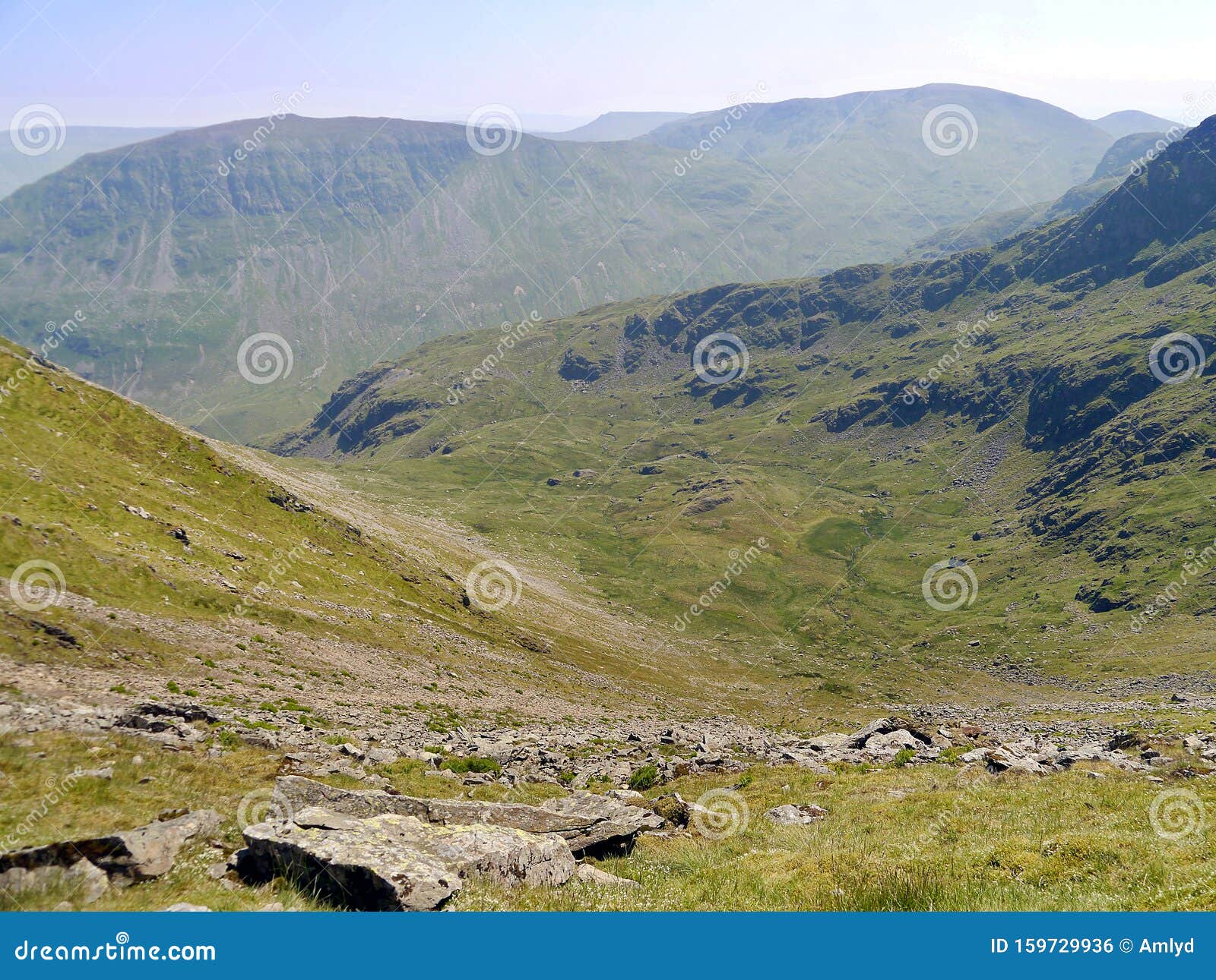 looking down to nethermost cove, lake district