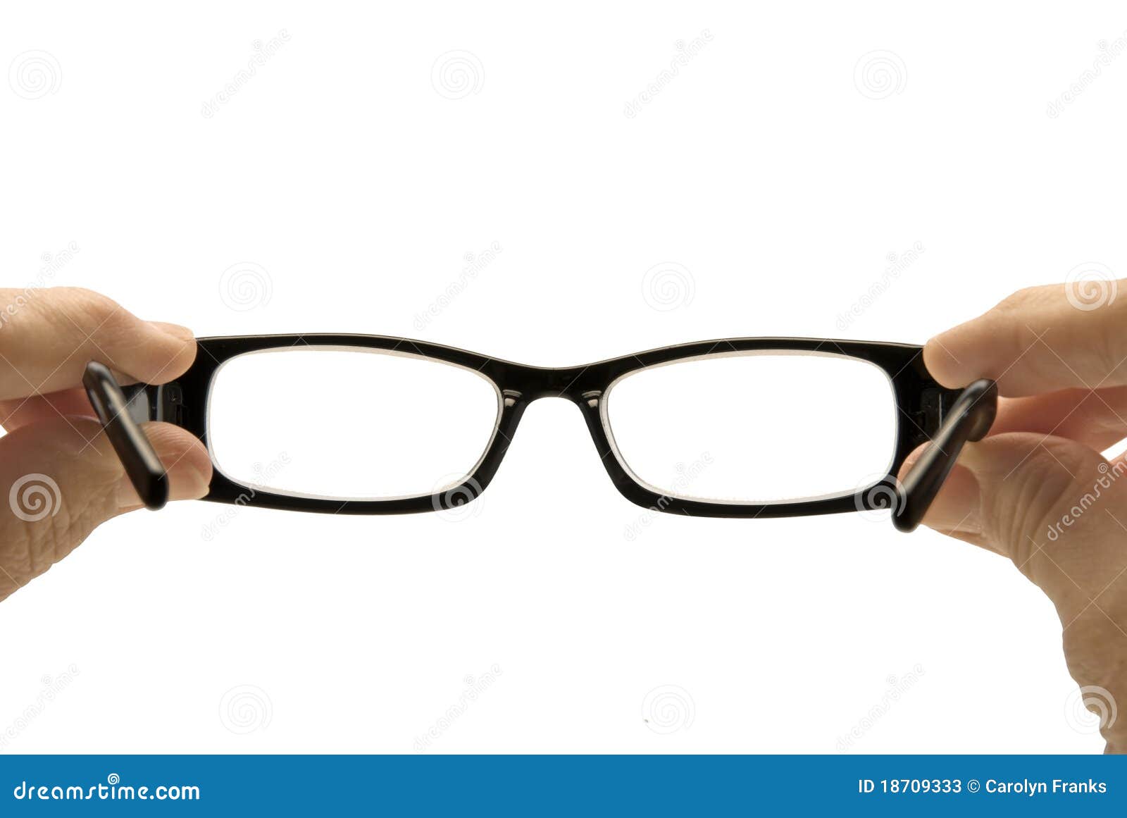 looking through eyeglasses