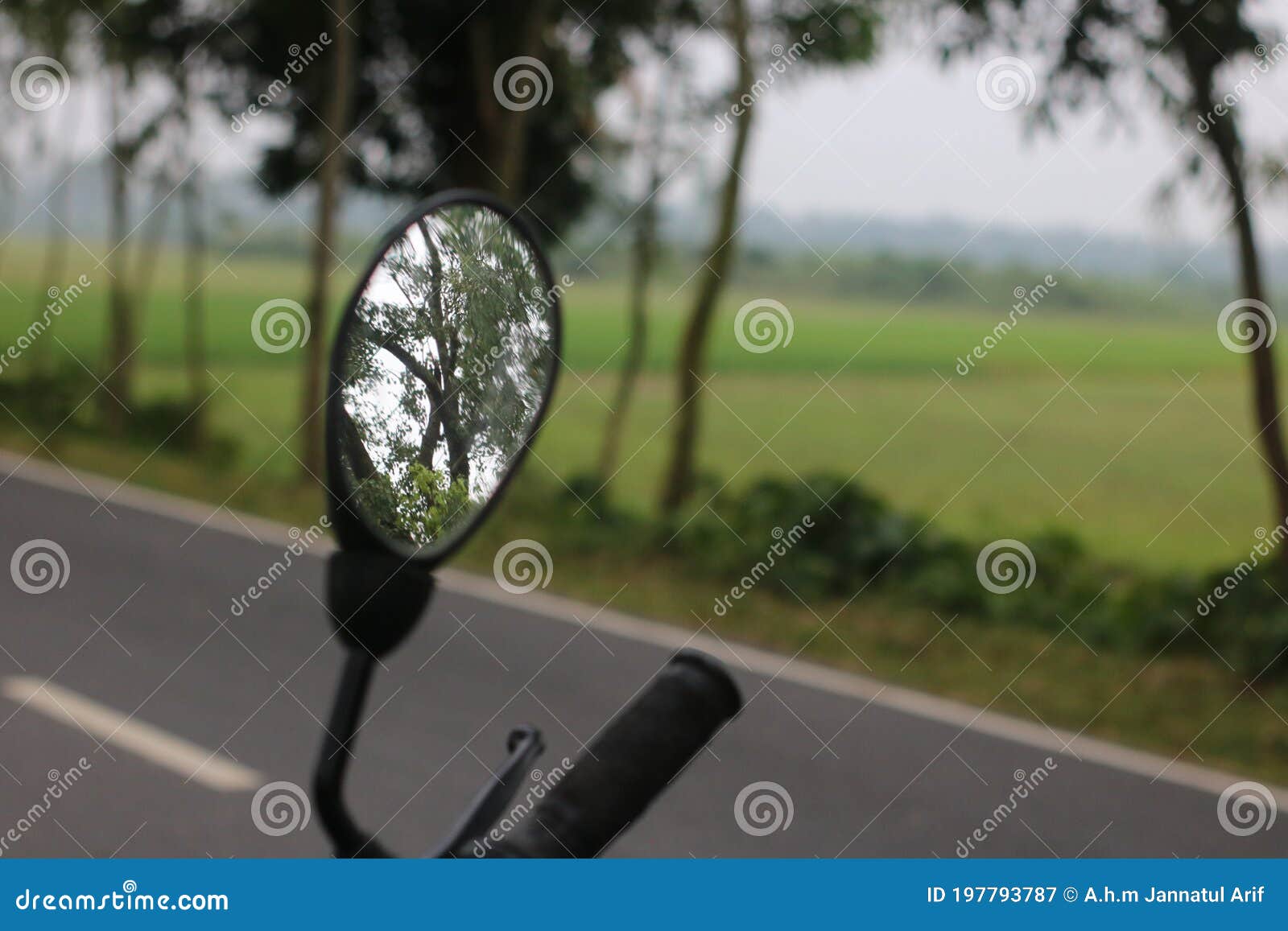 Looking Glass of Bike on Mirror Reflection Photo Stock Image Image of