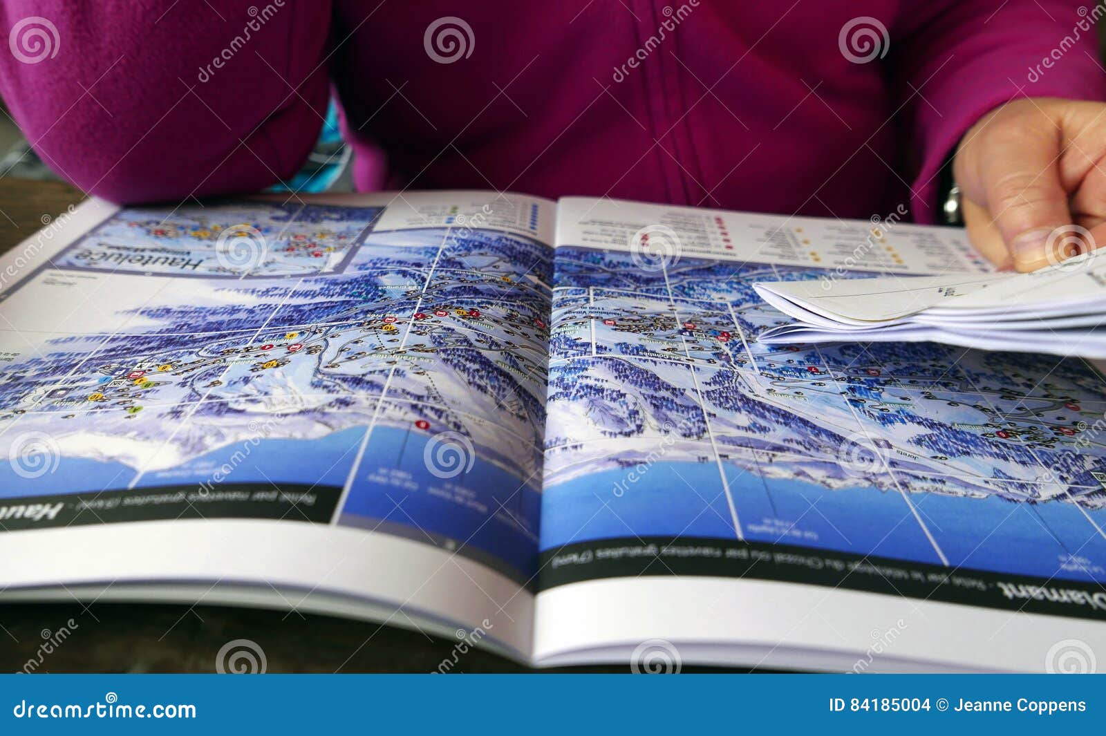 Looking At The Map Of A Ski Resort. Stock Photo - Image of locate