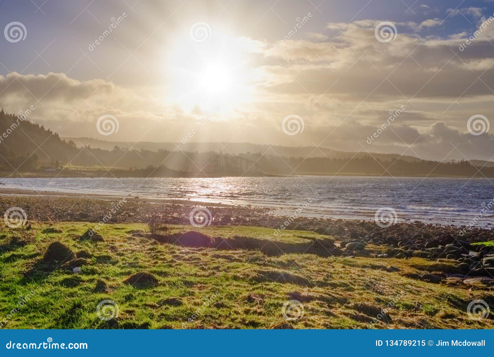 looking over from lunderston bay gourock to ardgowan estates in inverkip