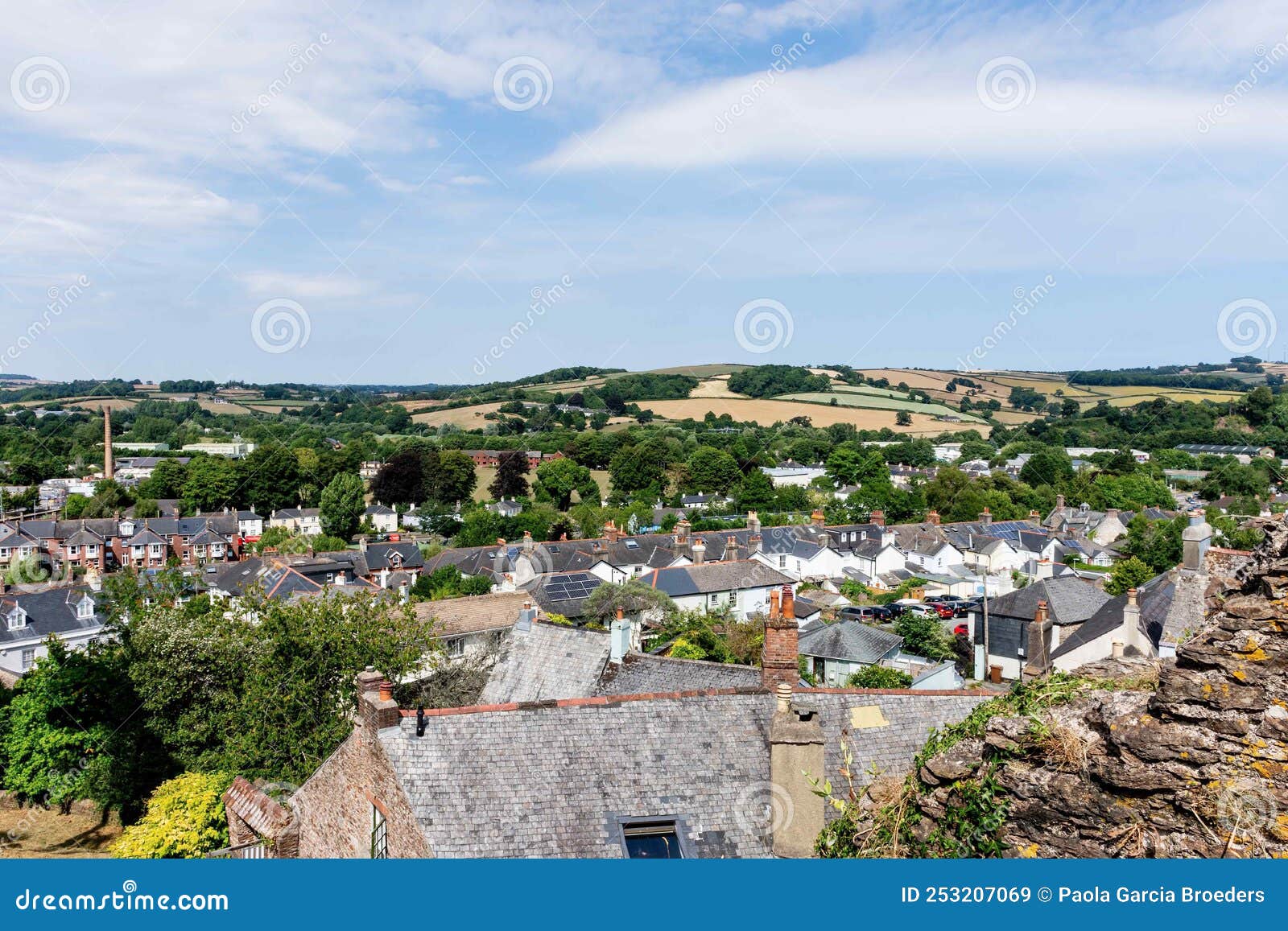 looking from totnes castle,devon uk