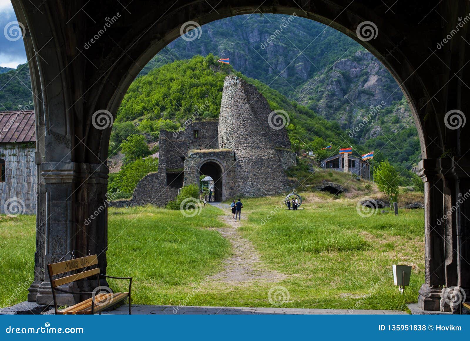 looking towards the gate akhtala monastery, lori, armenia