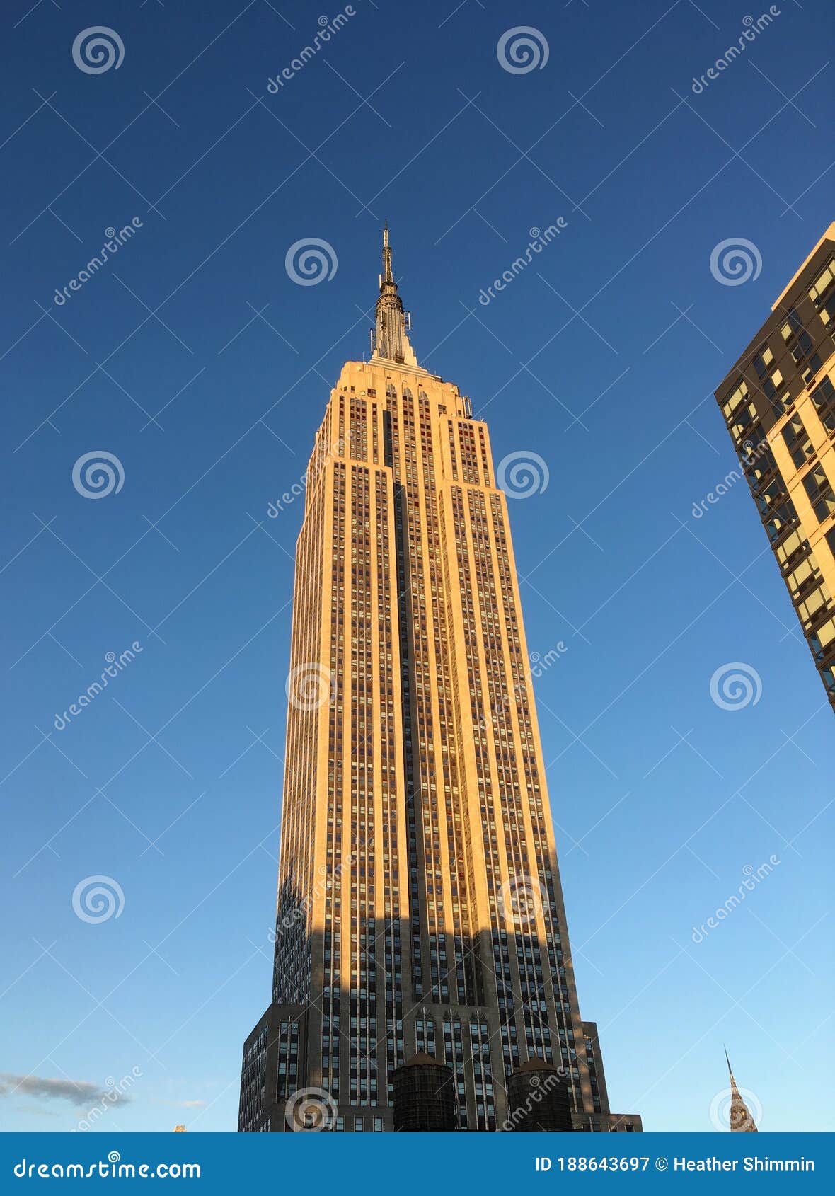 Looking Up at the Empire State Building at the Golden Hour Looking Up at the Empire State Building at the Golden Hour