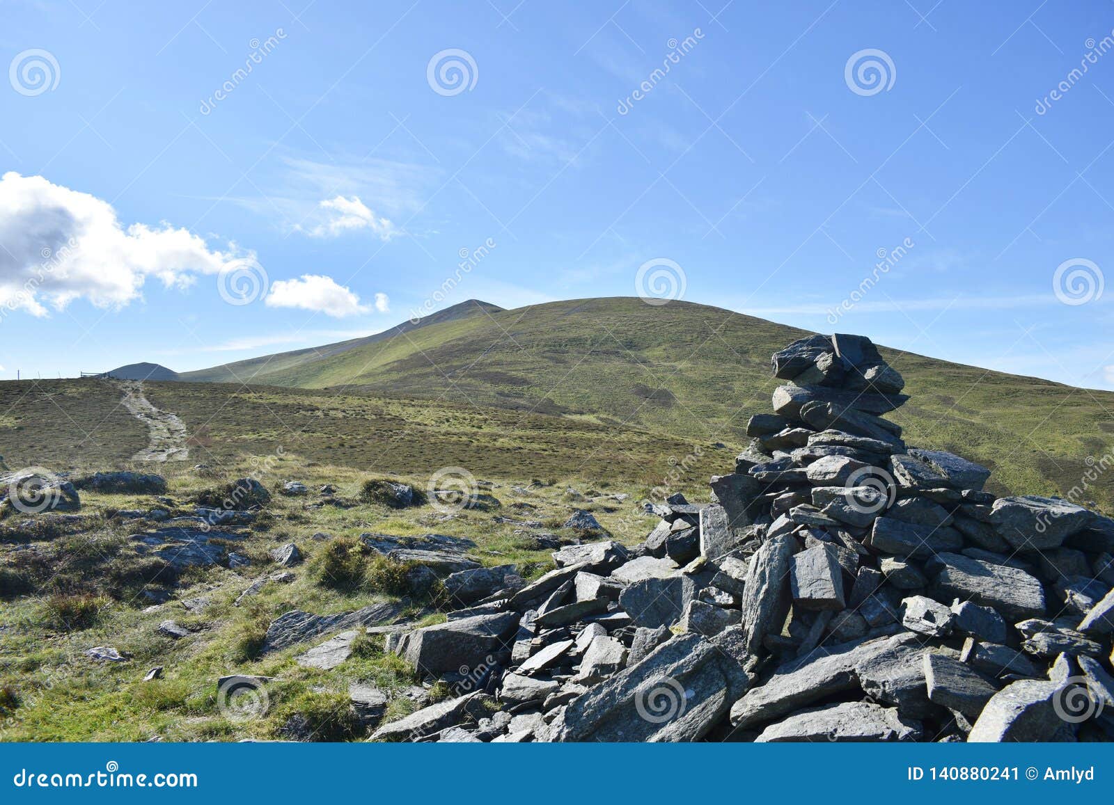 skiddaw, lake district, as seen from bakestall viewpoint cairn