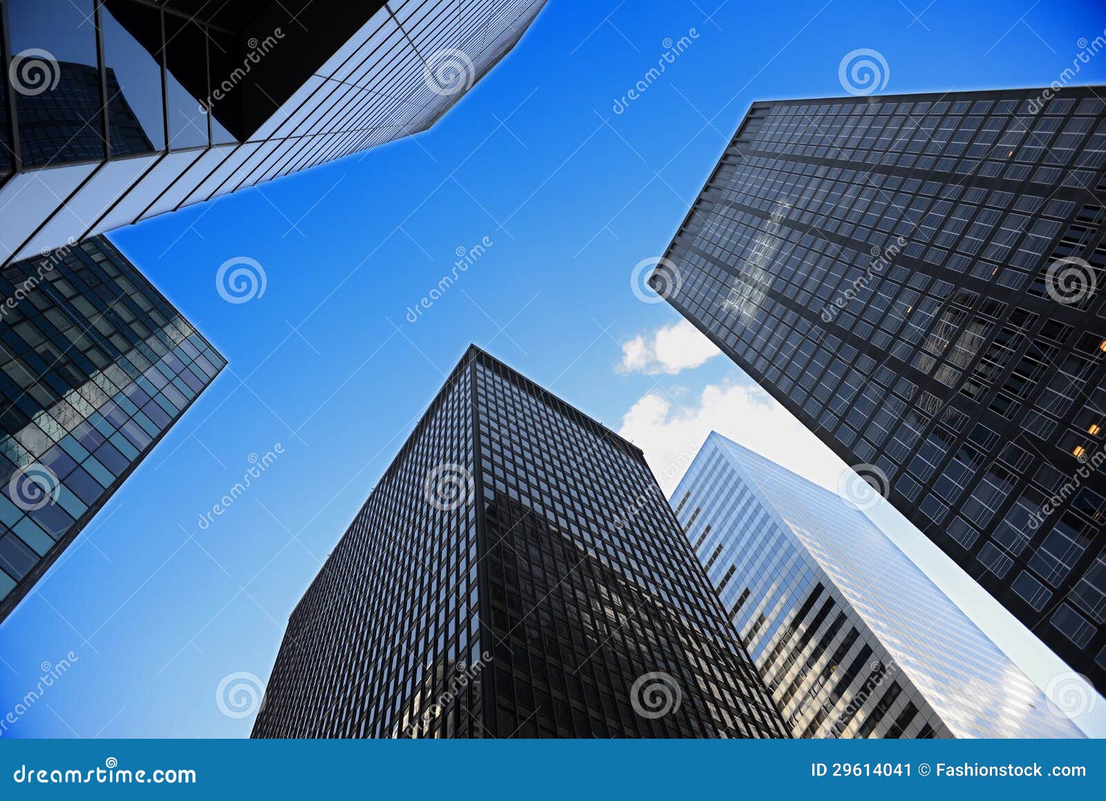 looking up a skyscraper office block