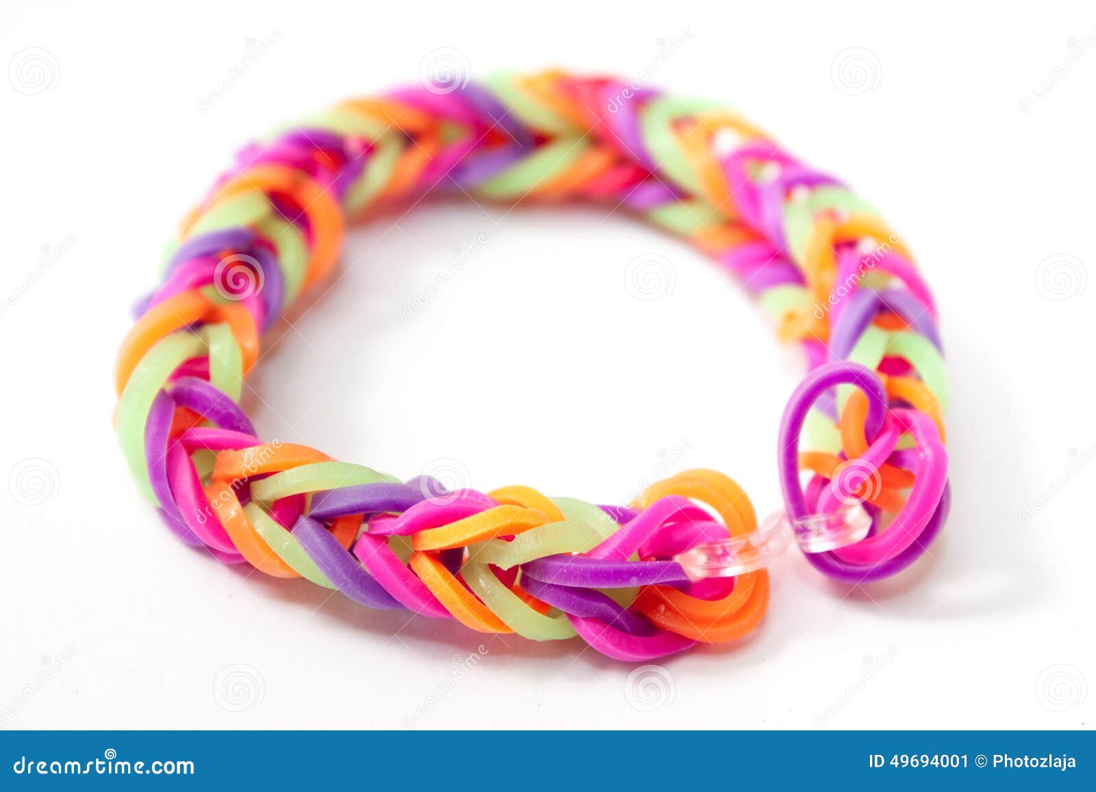 Loom Band on the White Background Stock Image - Image of elastic, green ...