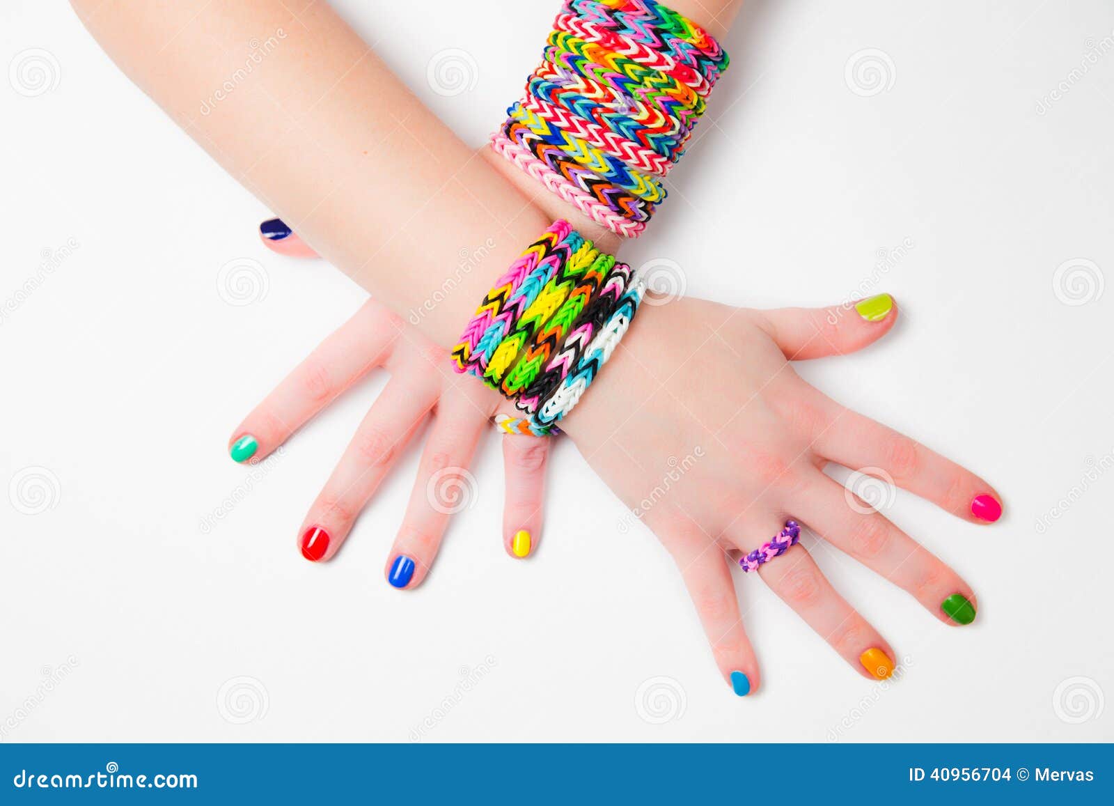 Rainbow loom rubber band bracelet hi-res stock photography and images -  Page 4 - Alamy