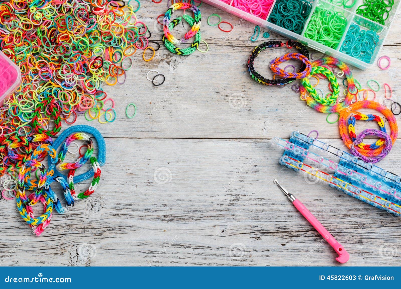 Loom rubber bands stock image. Image of band, hobby, rubber 45822603