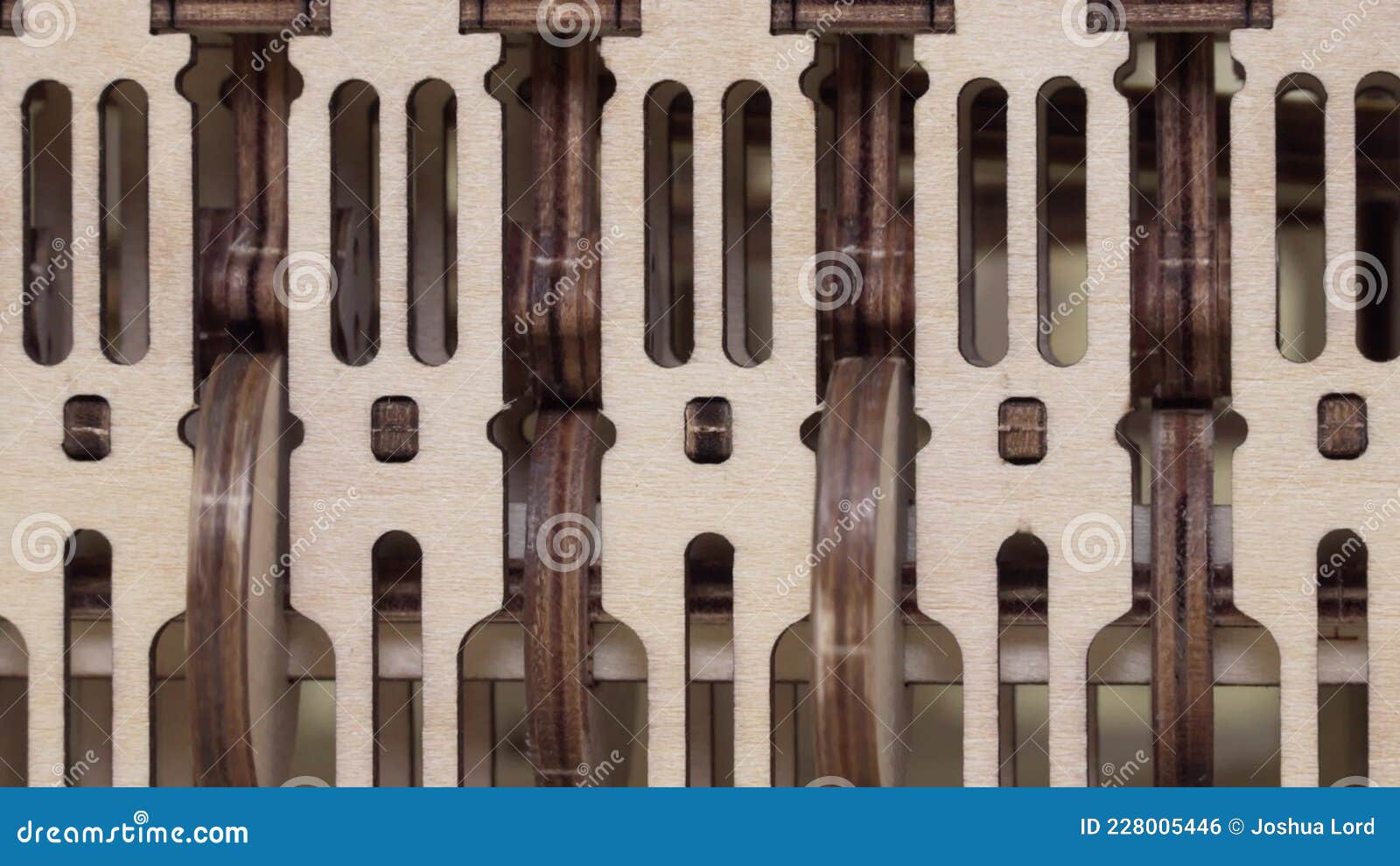 Loopable Video of Wooden Cam Shaft and Piston Mechanism, Close Up Stock