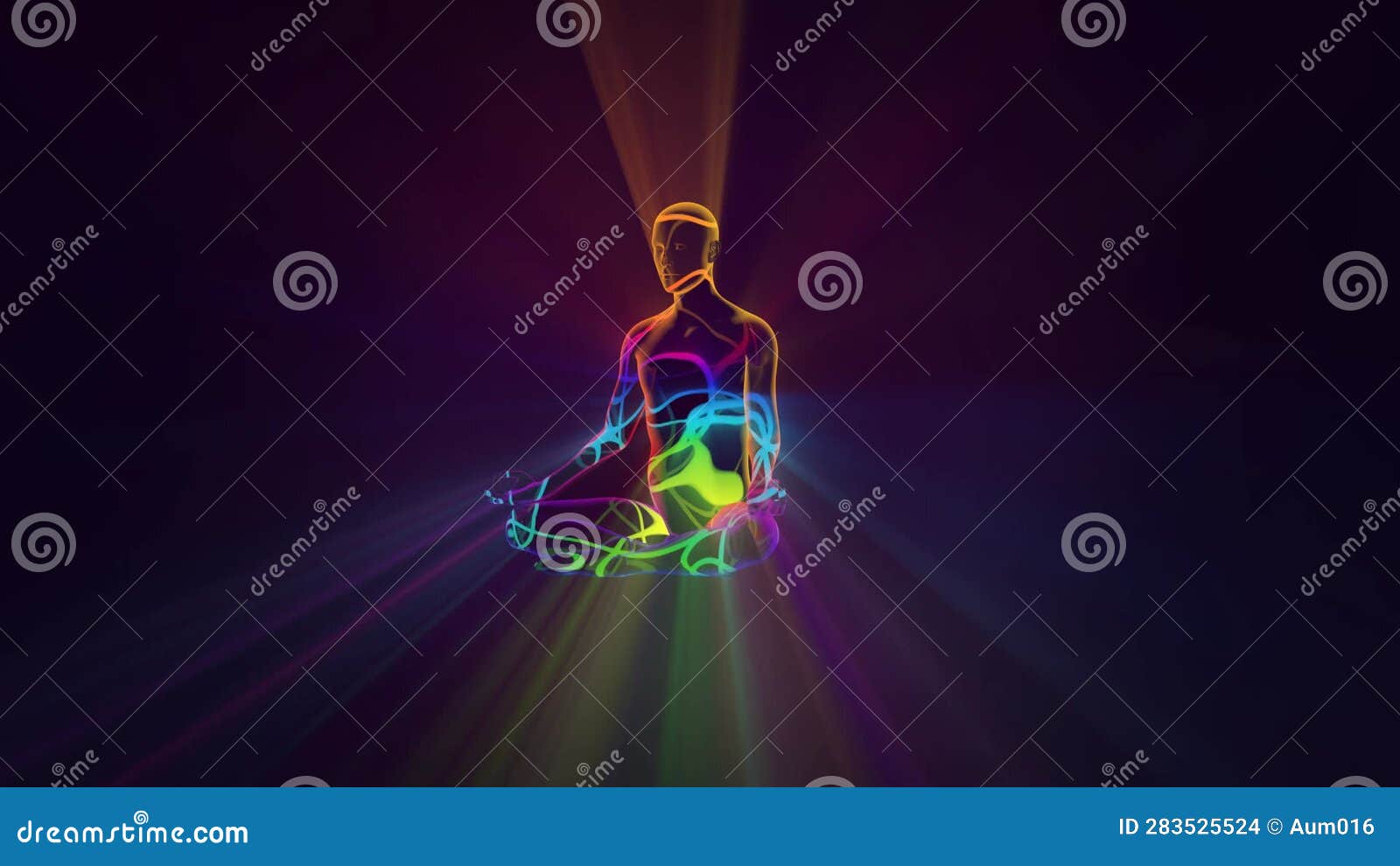 A Meditating Yogi in the Astral of Sacred Energies Stock Footage ...
