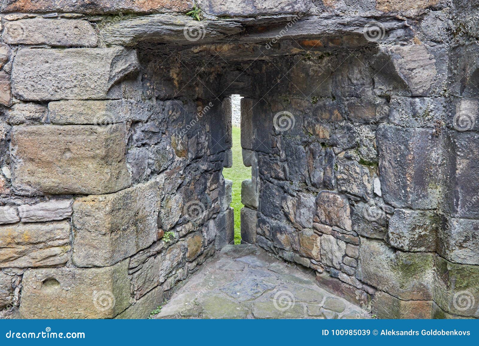 Loophole in castle. stock image. Image of antique, ancient 100985039