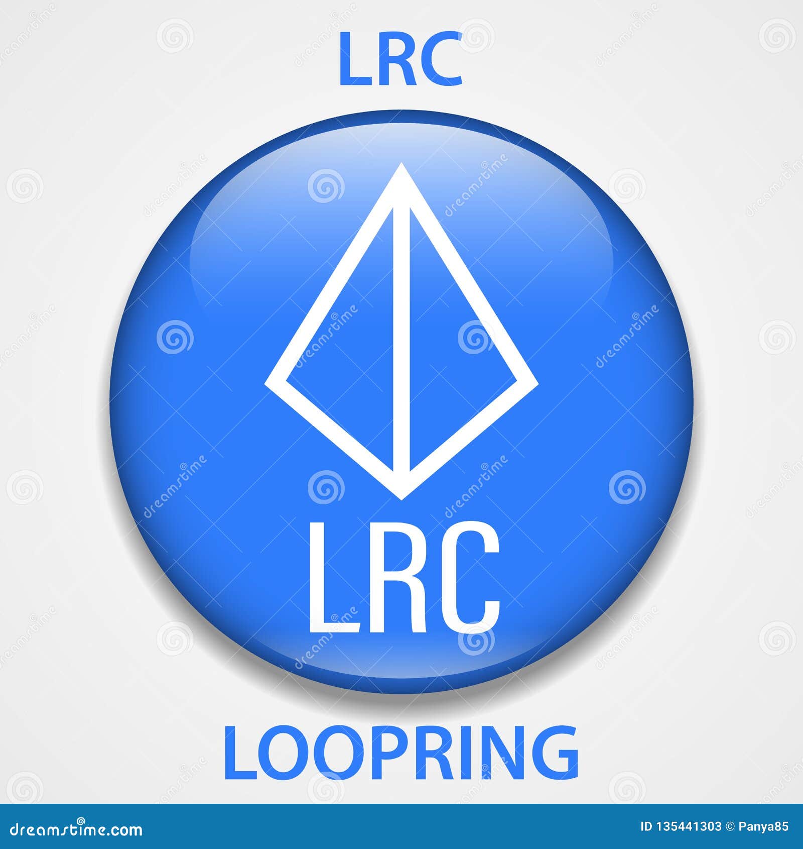 Loopring Coin Cryptocurrency Blockchain Icon. Virtual Electronic