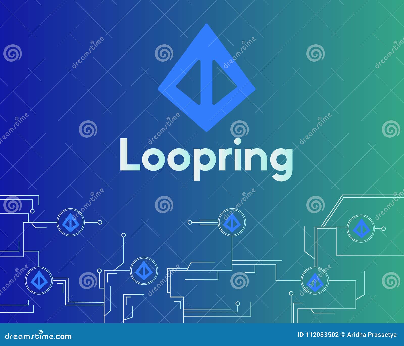 Loopring Cryptocurrency Digital Circuit Style Background