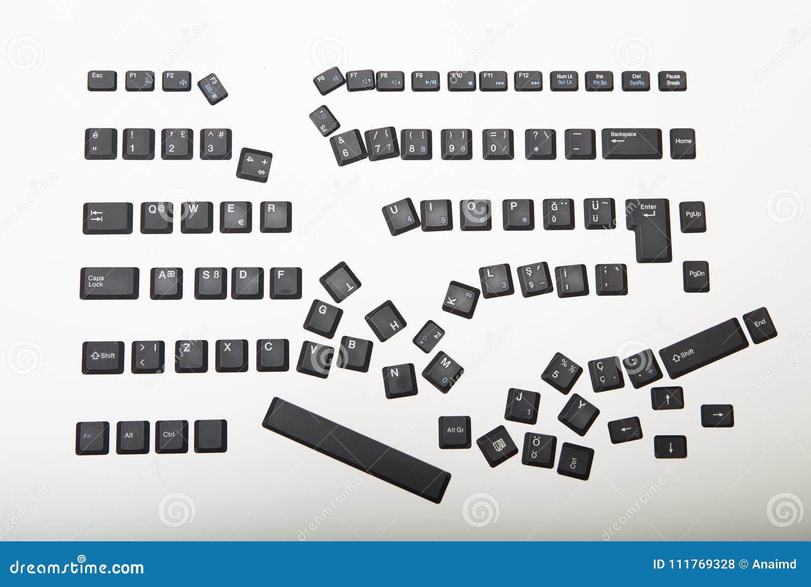 Loose Covers for the Keys on a Computer Keyboard Stock Photo Image of