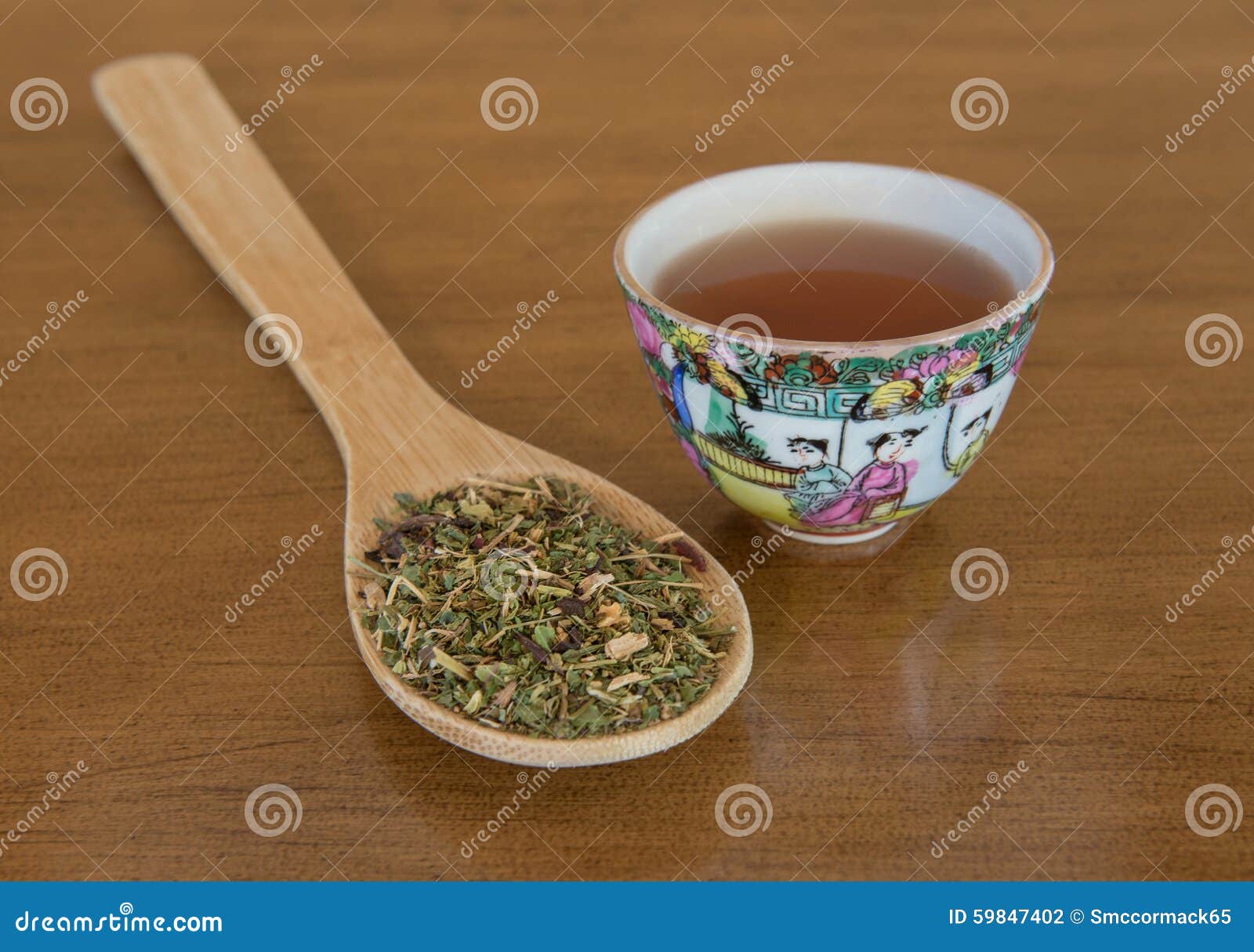 Loose Tea with Japanese Teacup Stock Photo Image of looseteainspoon, teacup 59847402