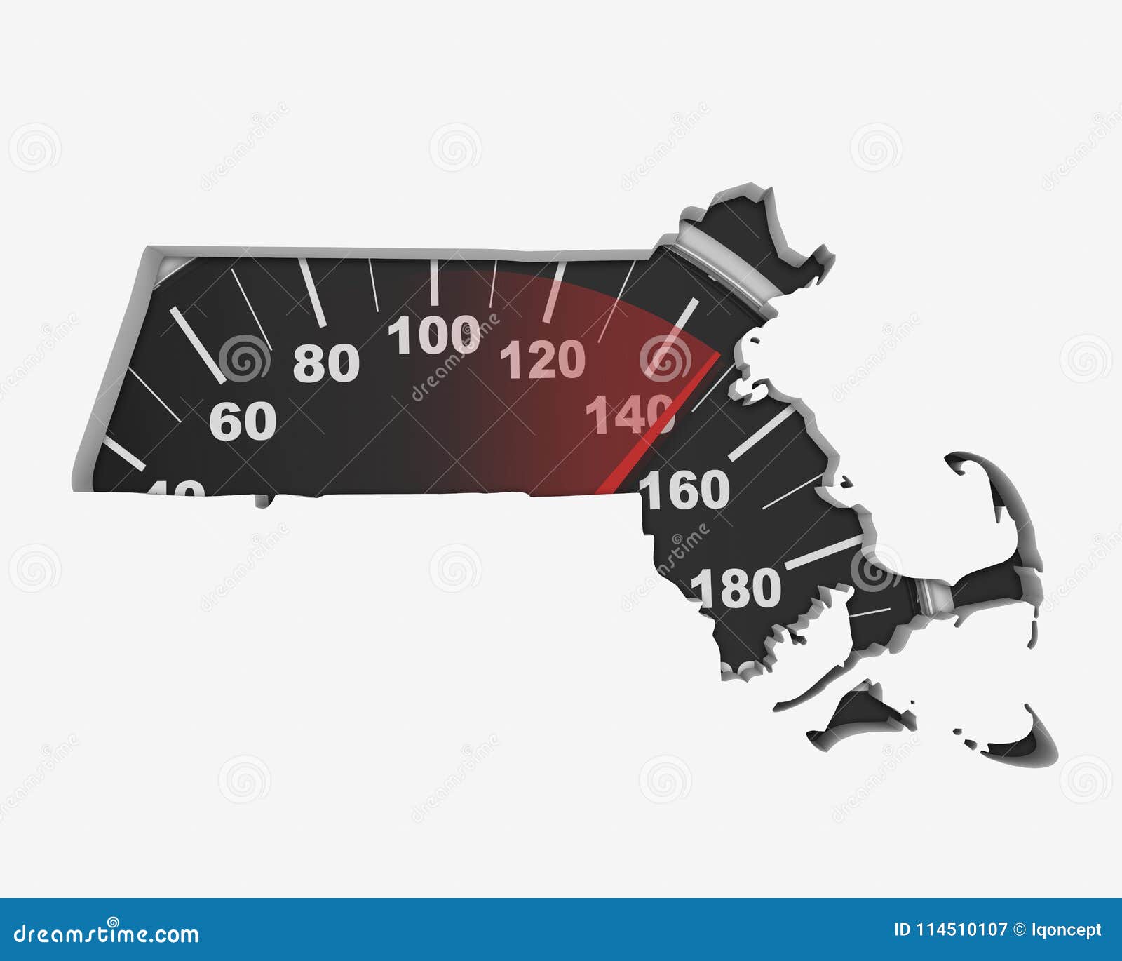 Illustration för lopp 3d för konkurrens för snabb hastighet för översikt för Massachusetts MORhastighetsmätare