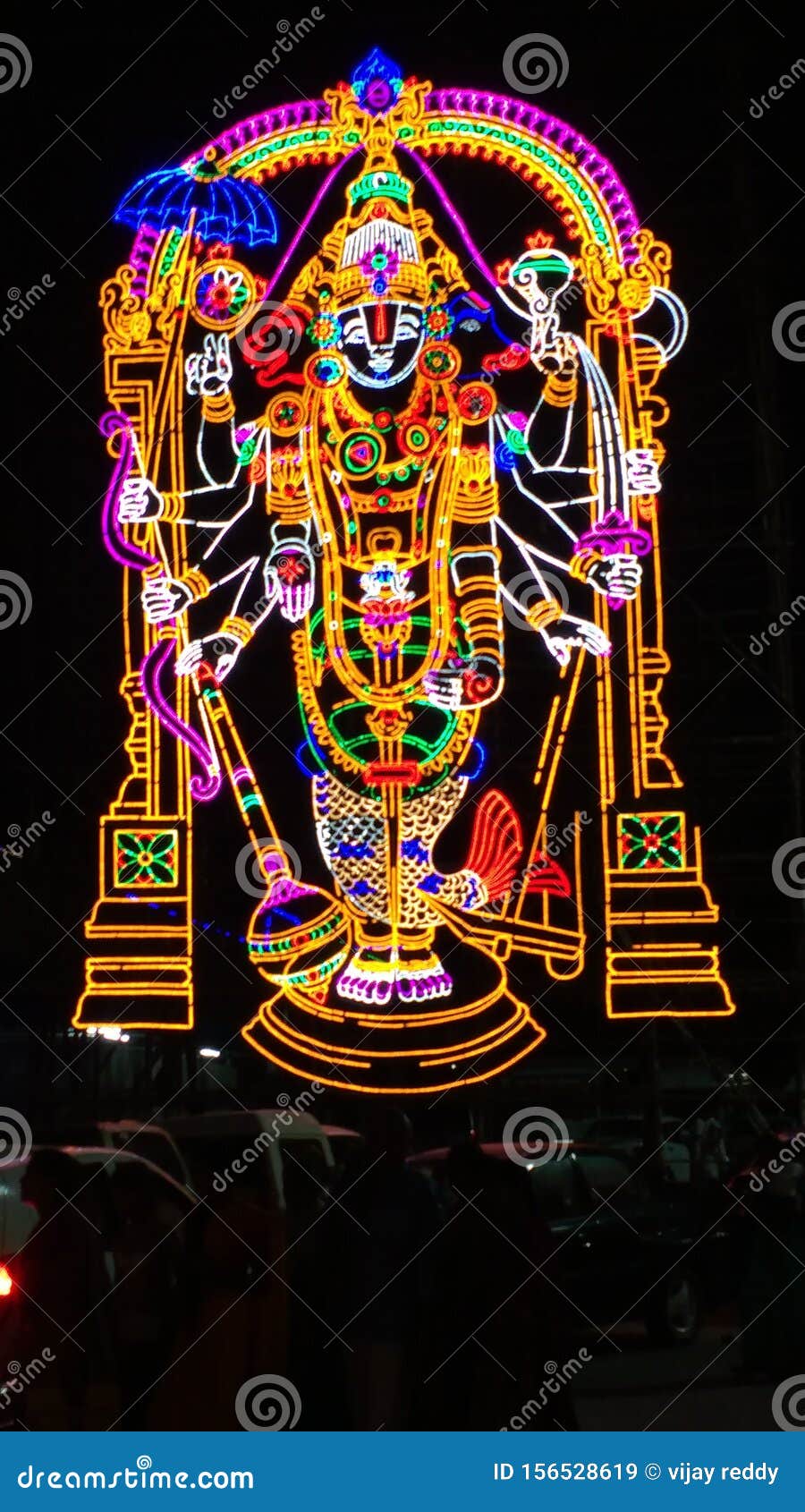 Lord Balaji Avatar Special Lightning Stock Image - Image of lord ...