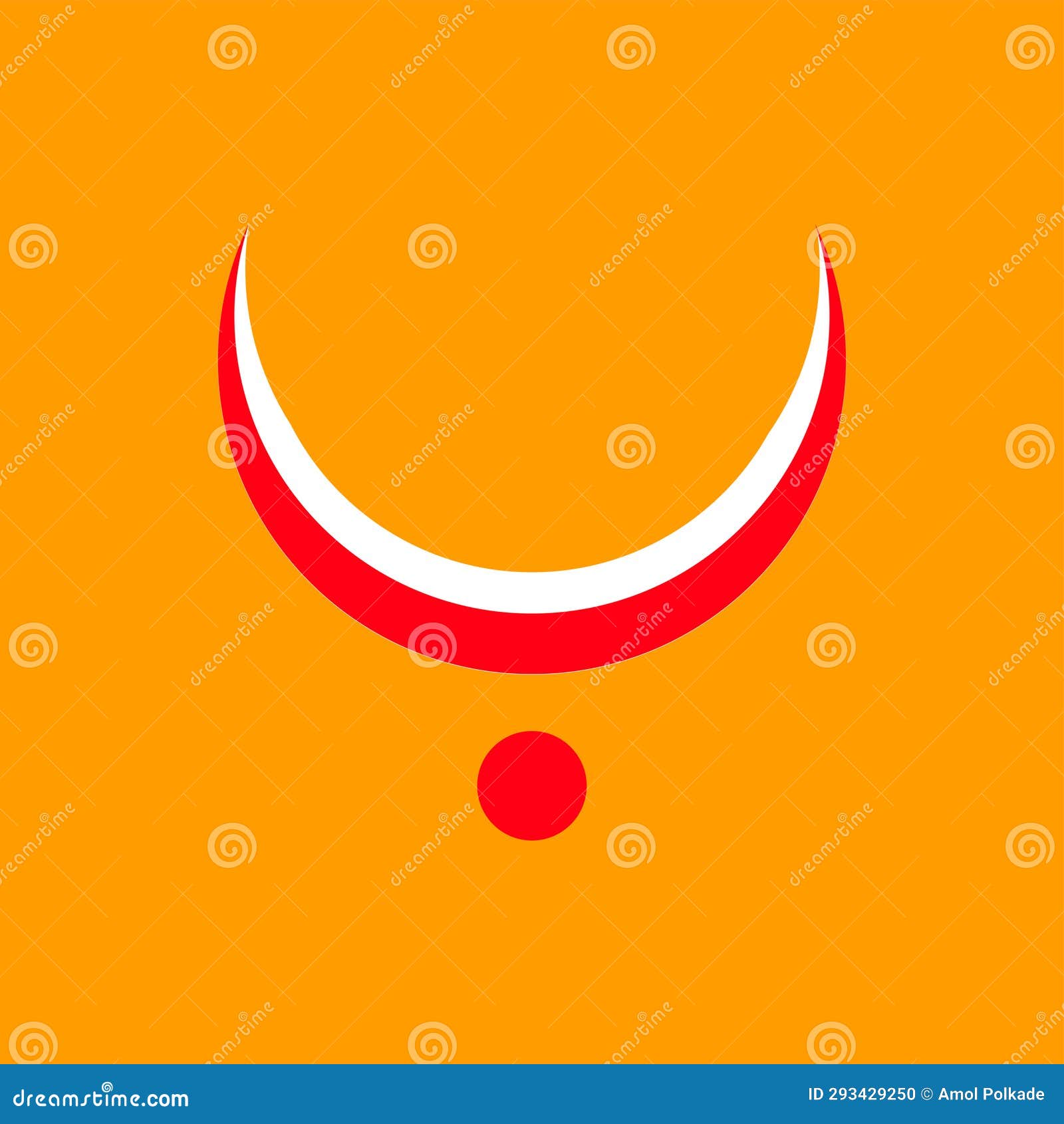 Lord Durgas Red Half Moon Tilak Ilustración del Vector Ilustración de