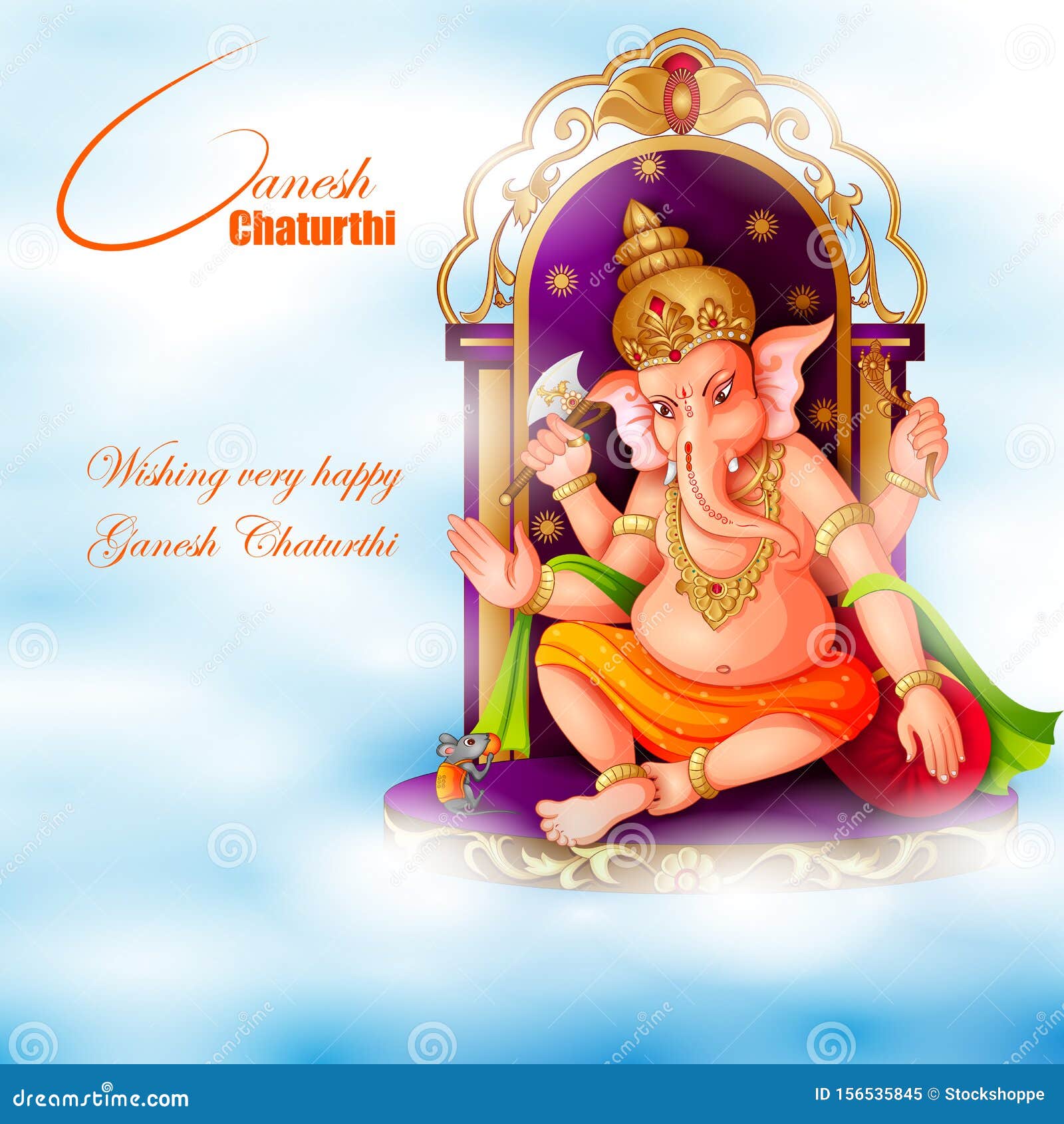 Lord Ganapati for Happy Ganesh Chaturthi Festival Religious Banner  Background Stock Vector - Illustration of luck, happy: 156535845