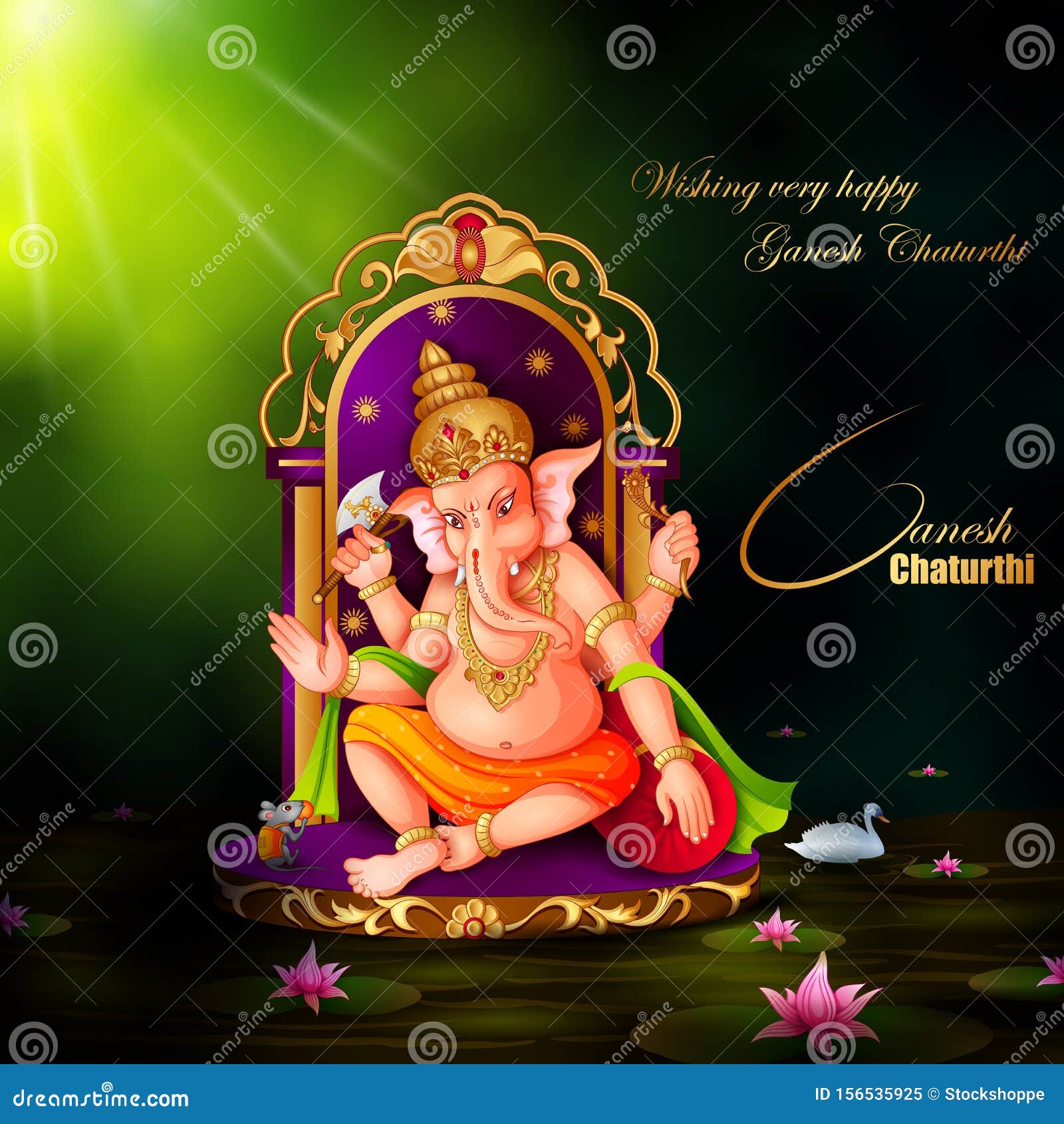 Lord Ganapati for Happy Ganesh Chaturthi Festival Religious Banner  Background Stock Vector - Illustration of deepawali, deity: 156535925