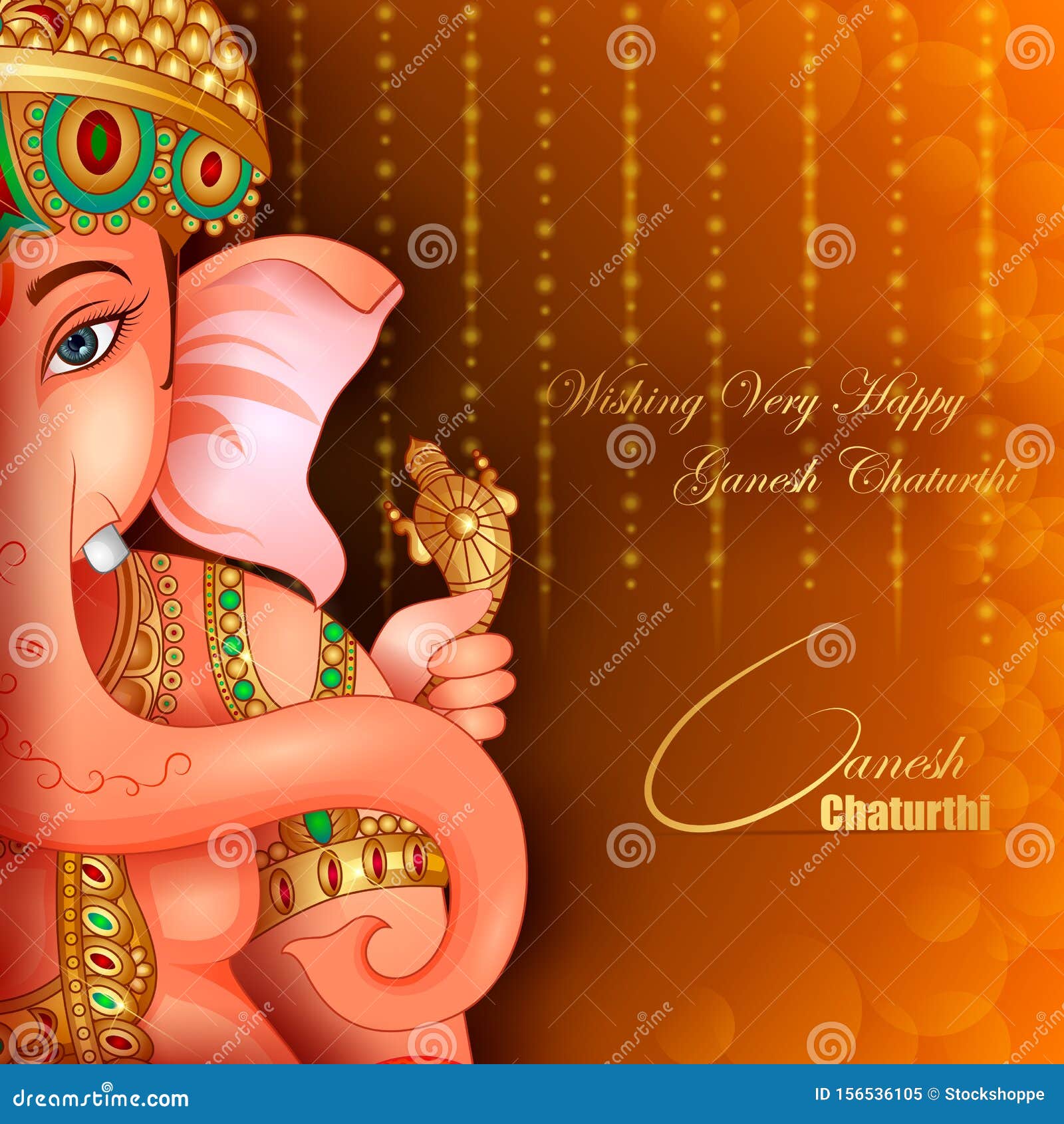 Lord Ganapati for Happy Ganesh Chaturthi Festival Religious Banner  Background Stock Vector - Illustration of deity, cultural: 156536105