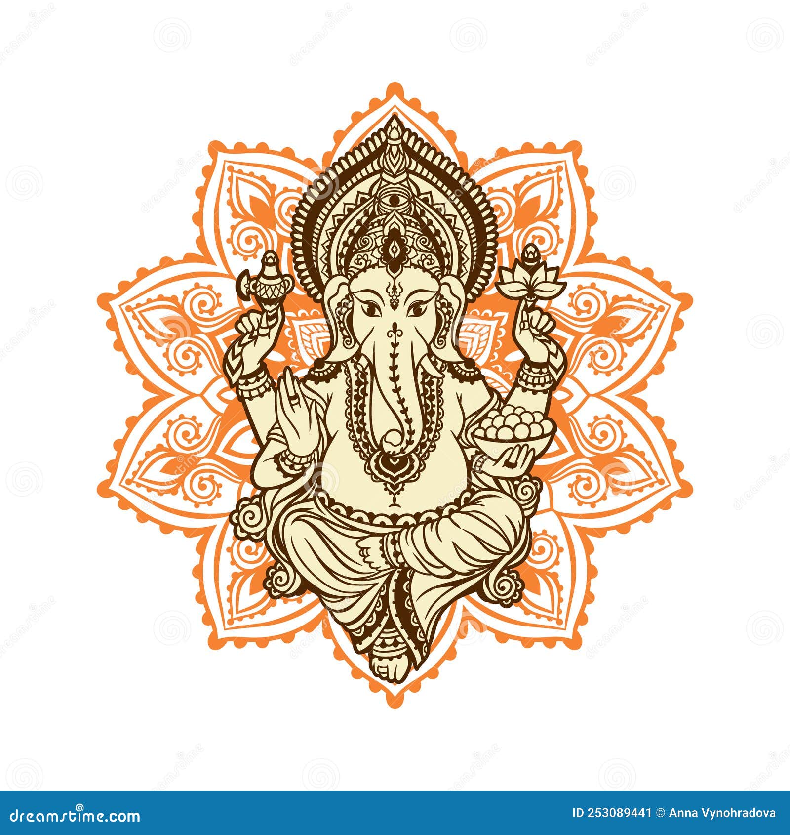 Lord Ganesh Image. God With Elephant Head. Vector Illustration ...